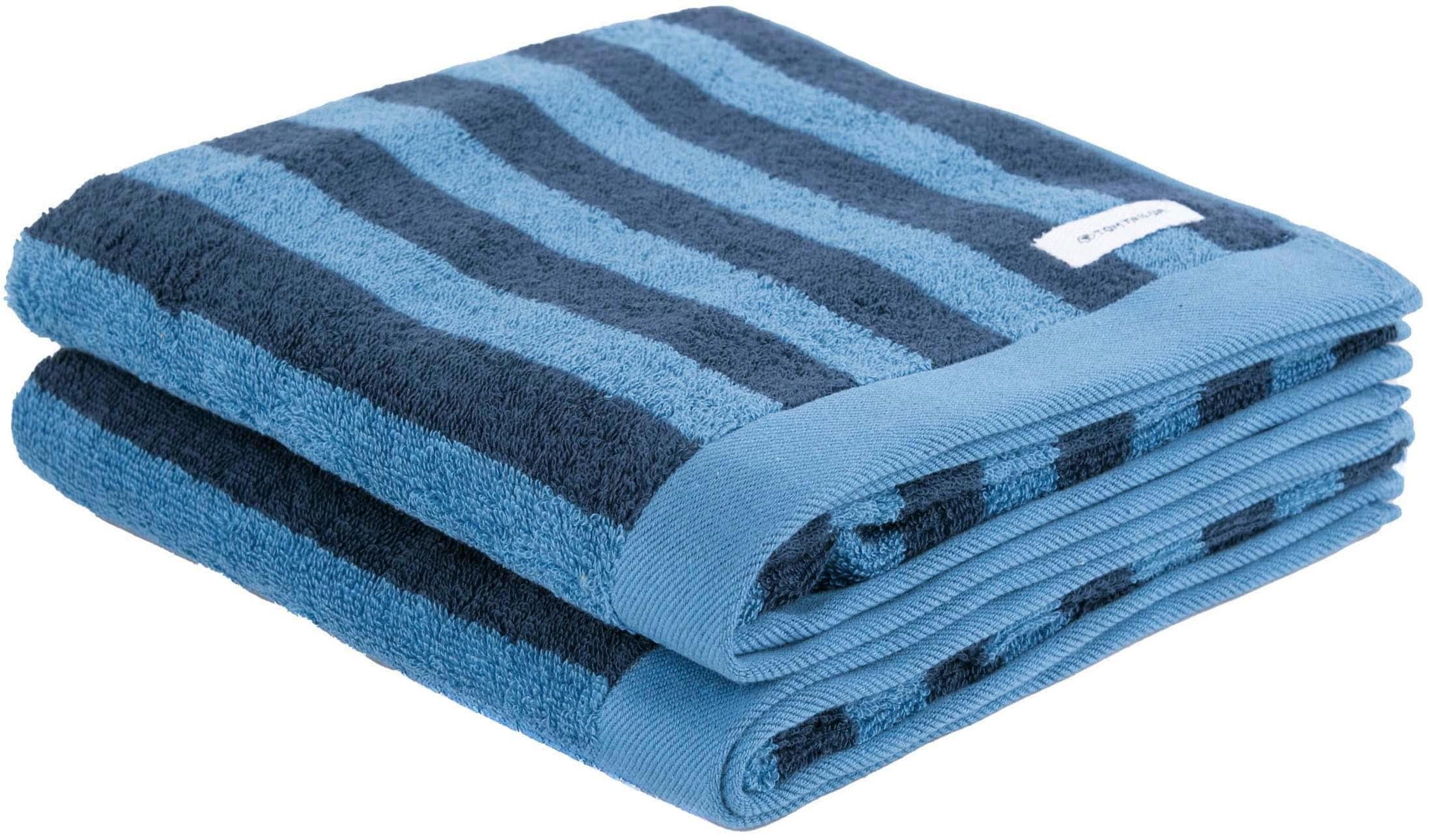 TOM TAILOR HOME Handtuch CLASSIC BATH Frottier 2-Stück Blau