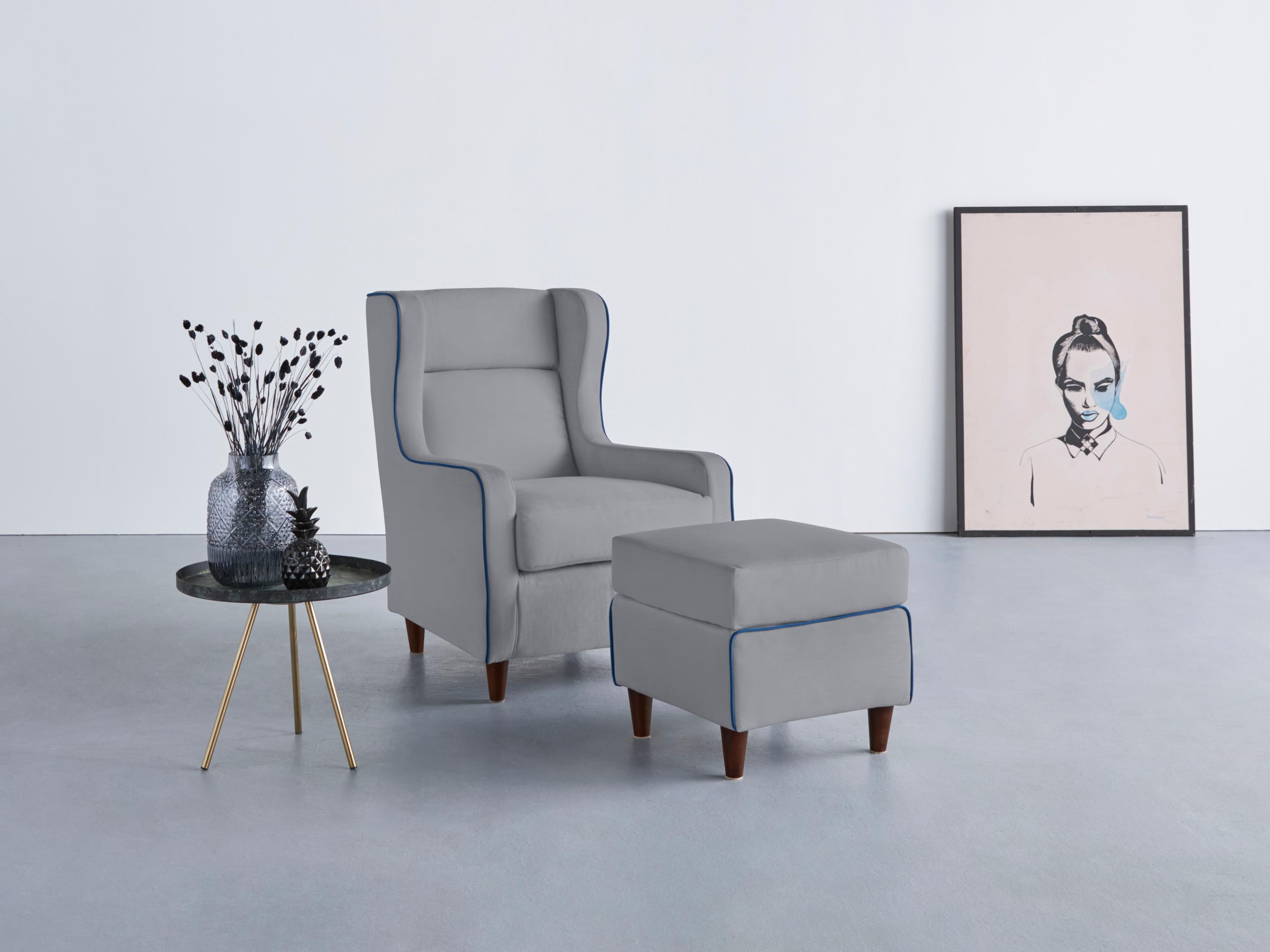 Home Affaire Ohrensessel Rhada Silber Luxus-Microfaser