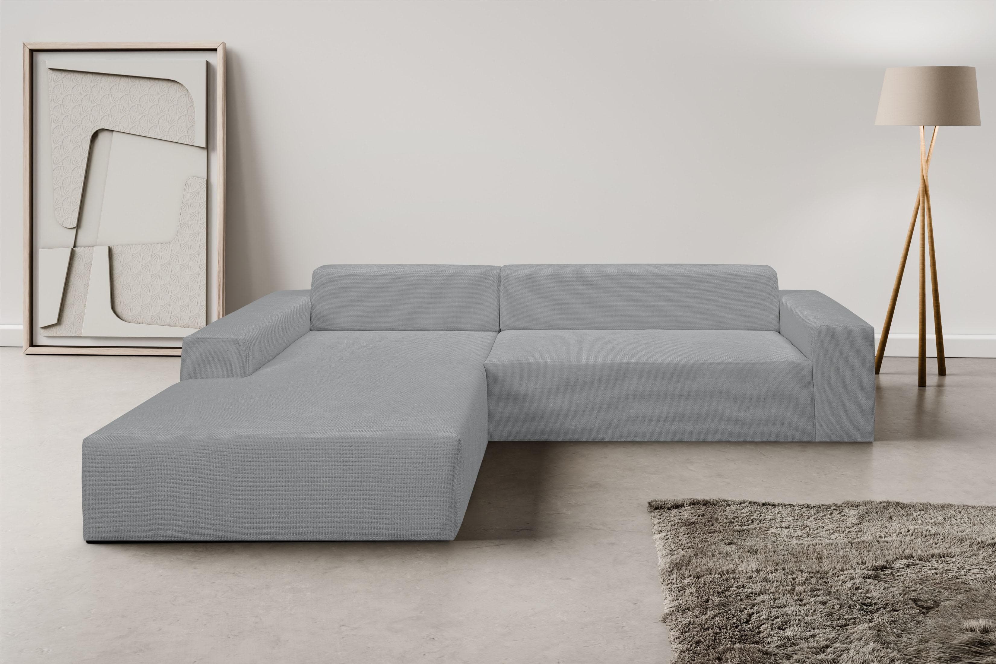 Ecksofa WERK2 Zeus-XL Grau L-Form mit Ottomane
