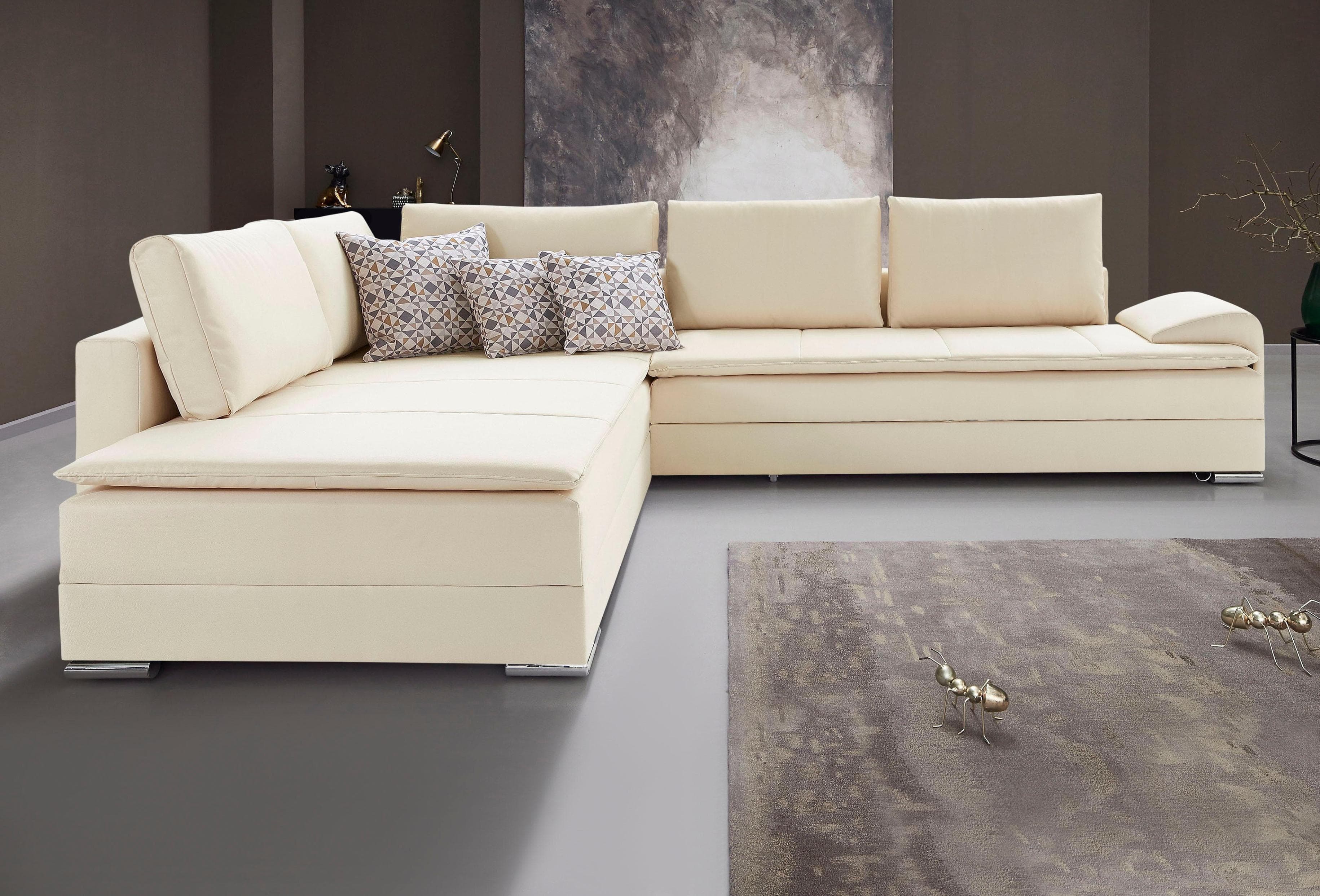 Home Affaire Ecksofa Night & Day L-Form Beige mit Bettfunktion