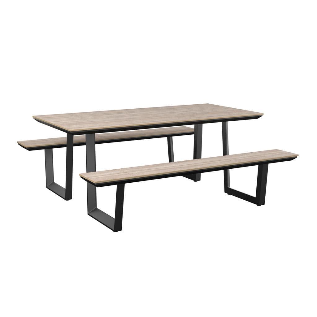 Ambia Garden Gartenset Anthrazit Beige Aluminium Polywood