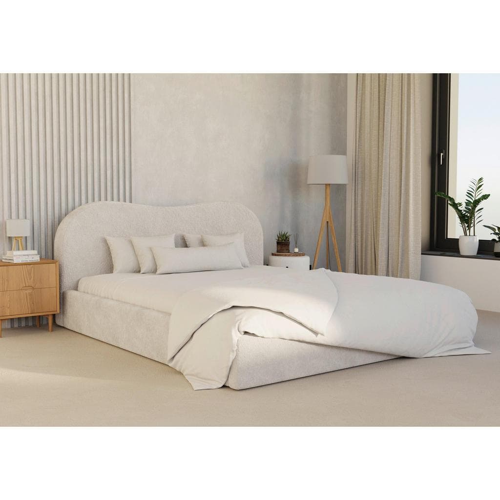 Boxxx Polsterbett Weiß mit Bettkasten und Lattenrost