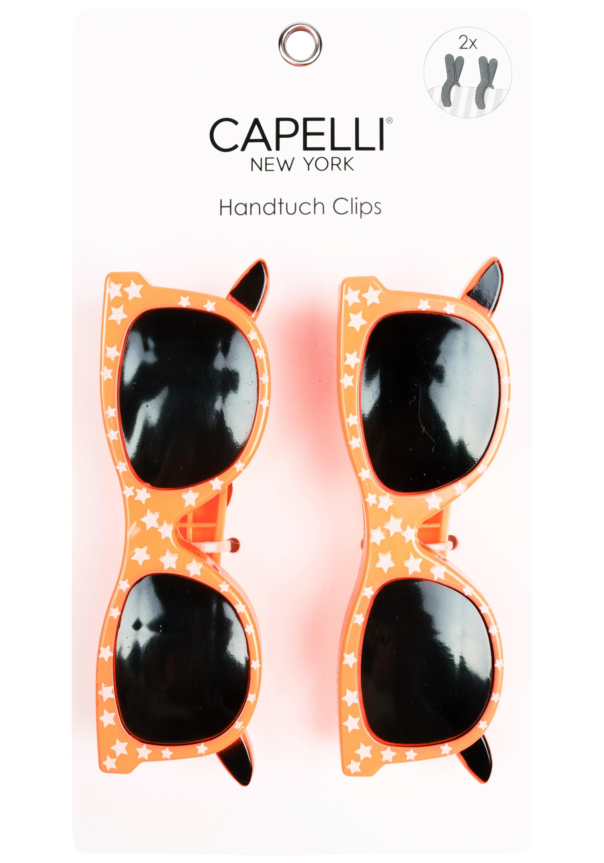 Capelli New York Handtuchklemme Orange Kunststoff Sonnenbrillen-Look