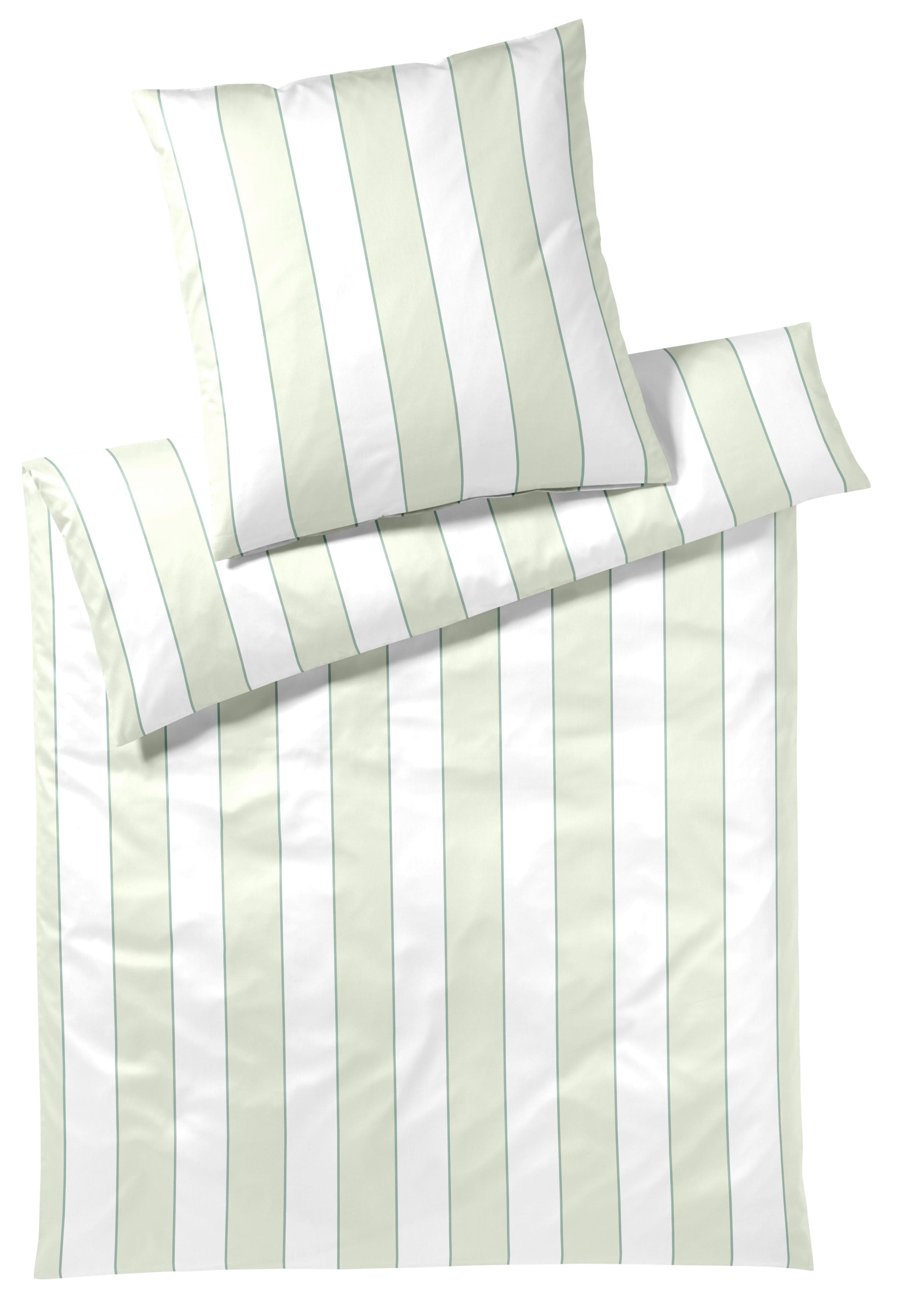 Elegante Bettwäsche Levens Pistaziengrün Mako-Satin
