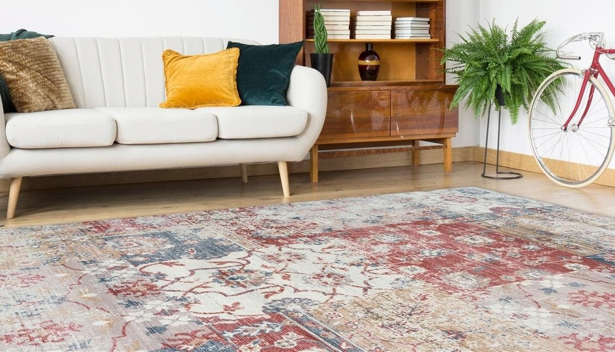 CALO-DELUXE Teppich Emin 1003 Bunt Vintage-Design Baumwolle