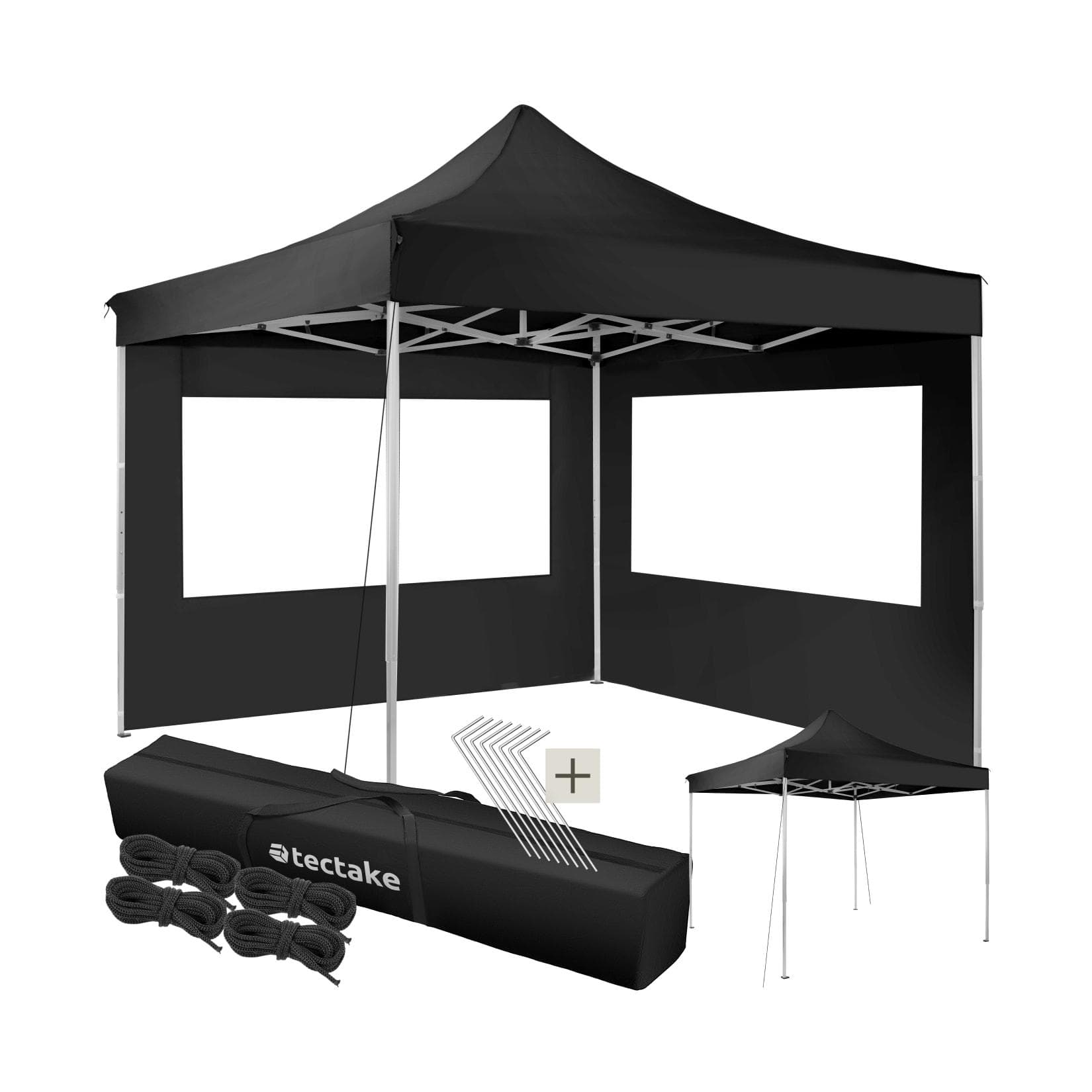 tectake Aluminium Pavillon 3x3m Faltbar Höhenverstellbar