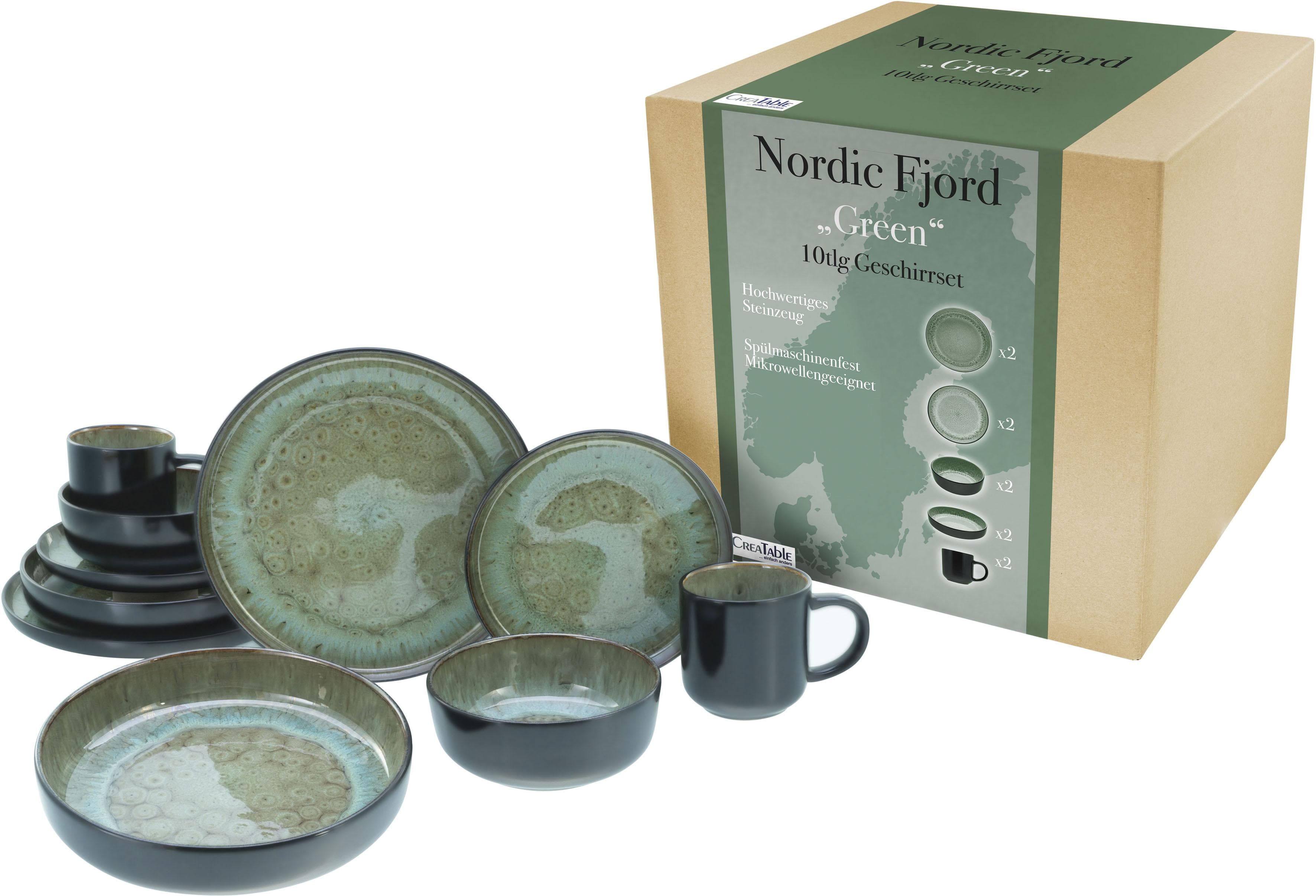 CREATABLE Kombiservice Nordic Fjord Grün 30-tlg. Steinzeug