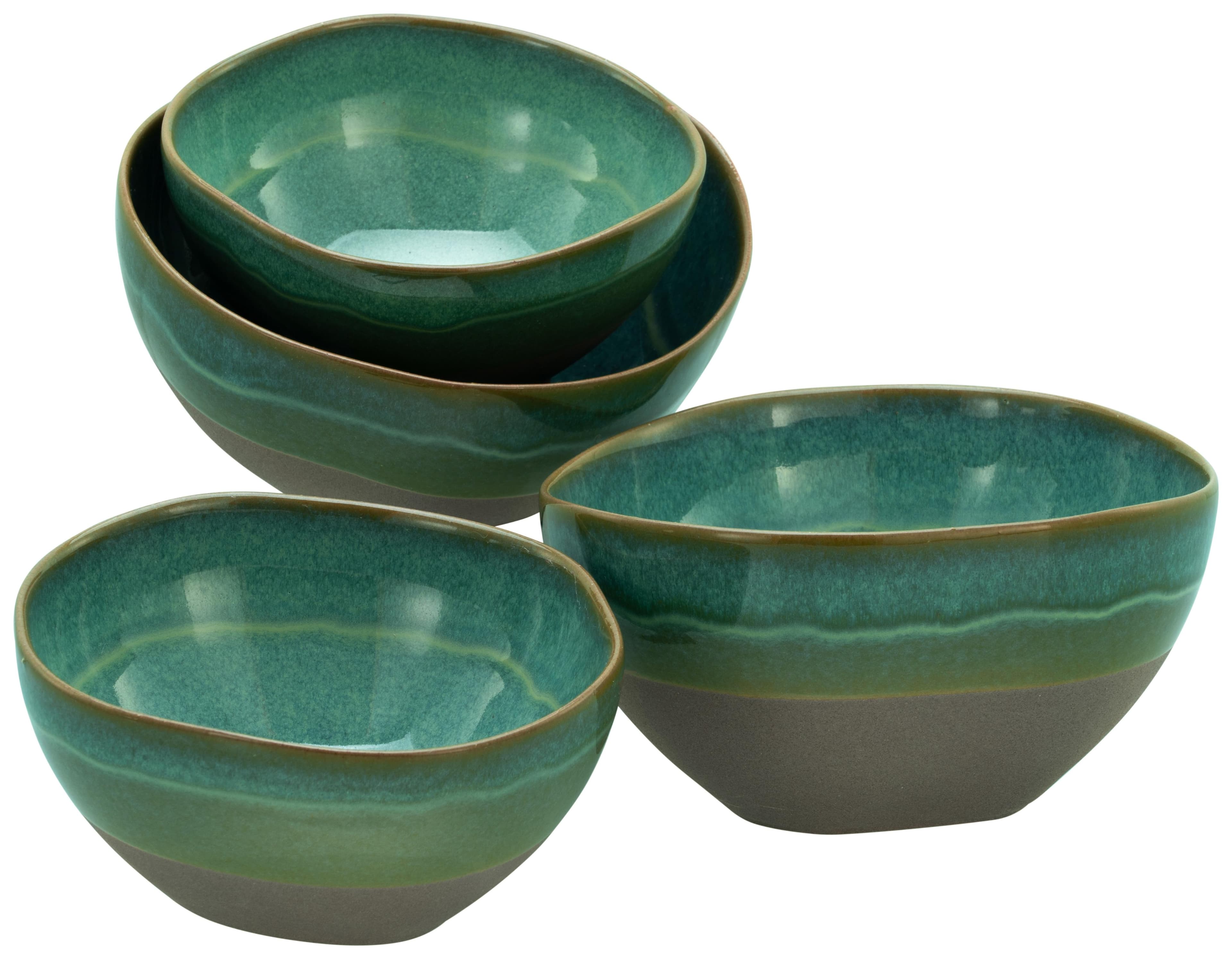 CREATABLE Basalt Bio Bowl Set 4-tlg. Olivgrün Steinzeug