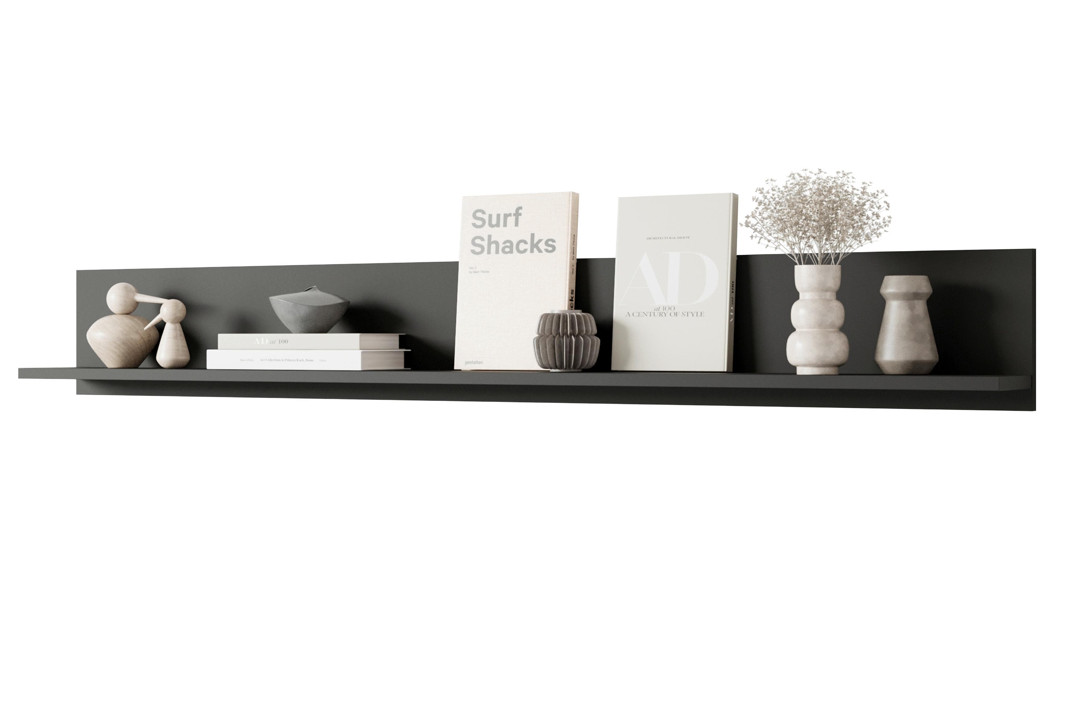 Wandboard Vera 138 Schwarz Modernes Wandregal