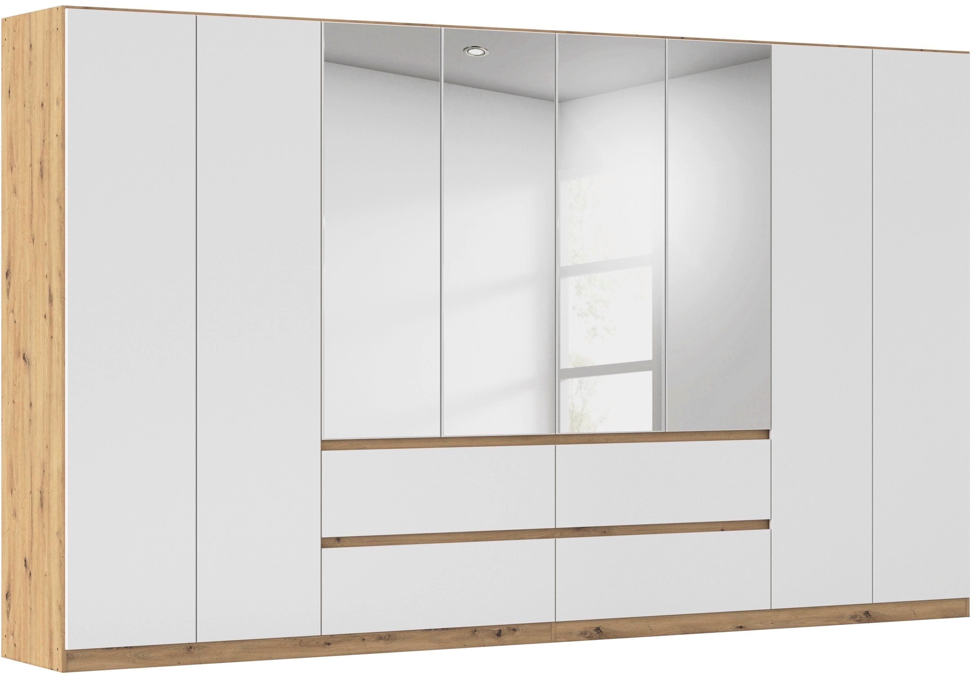 Rauch Garderobenschrank Mainz 360cm Eiche Artisan Weiß Push-to-Open