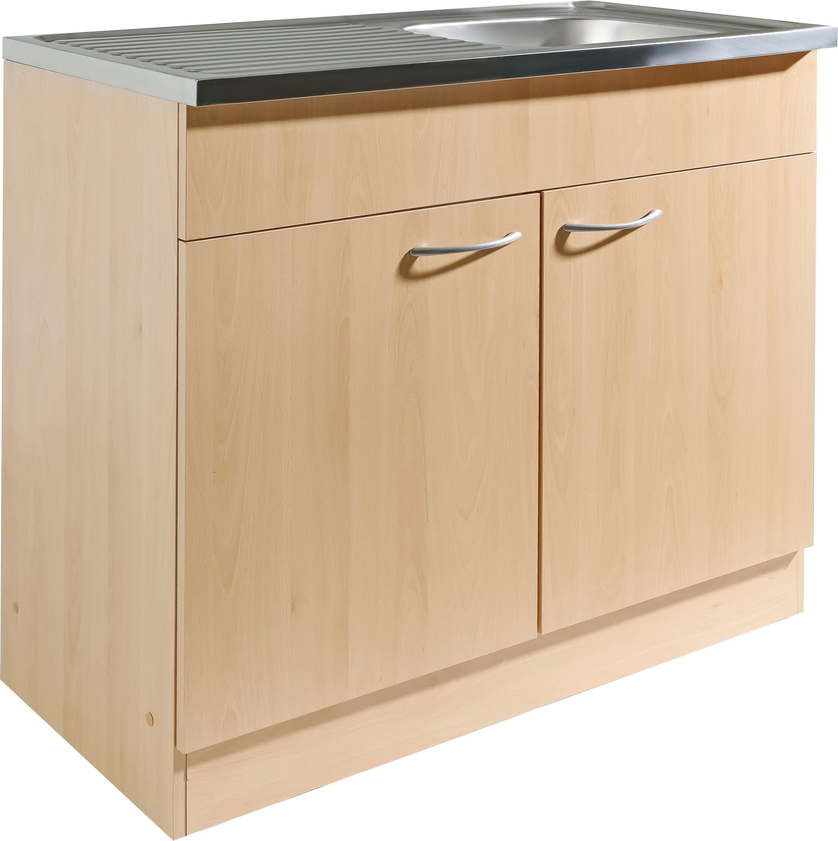 Wiho Küchen Spülenschrank Kiel Buche Dekor mit Spülbecken