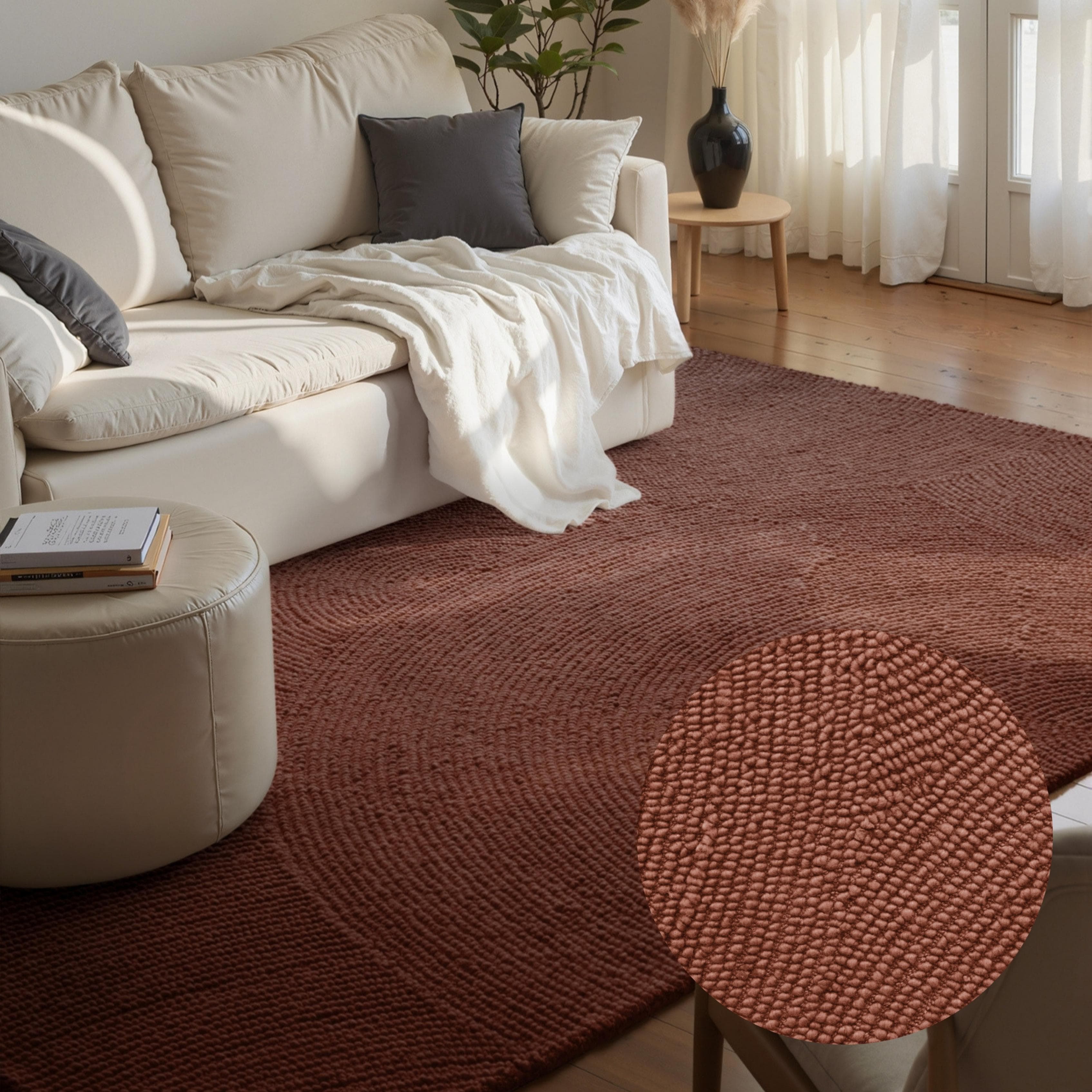 HANSE HOME Wollteppich Eleni Rot Braun Handgetuftet 200x300 cm