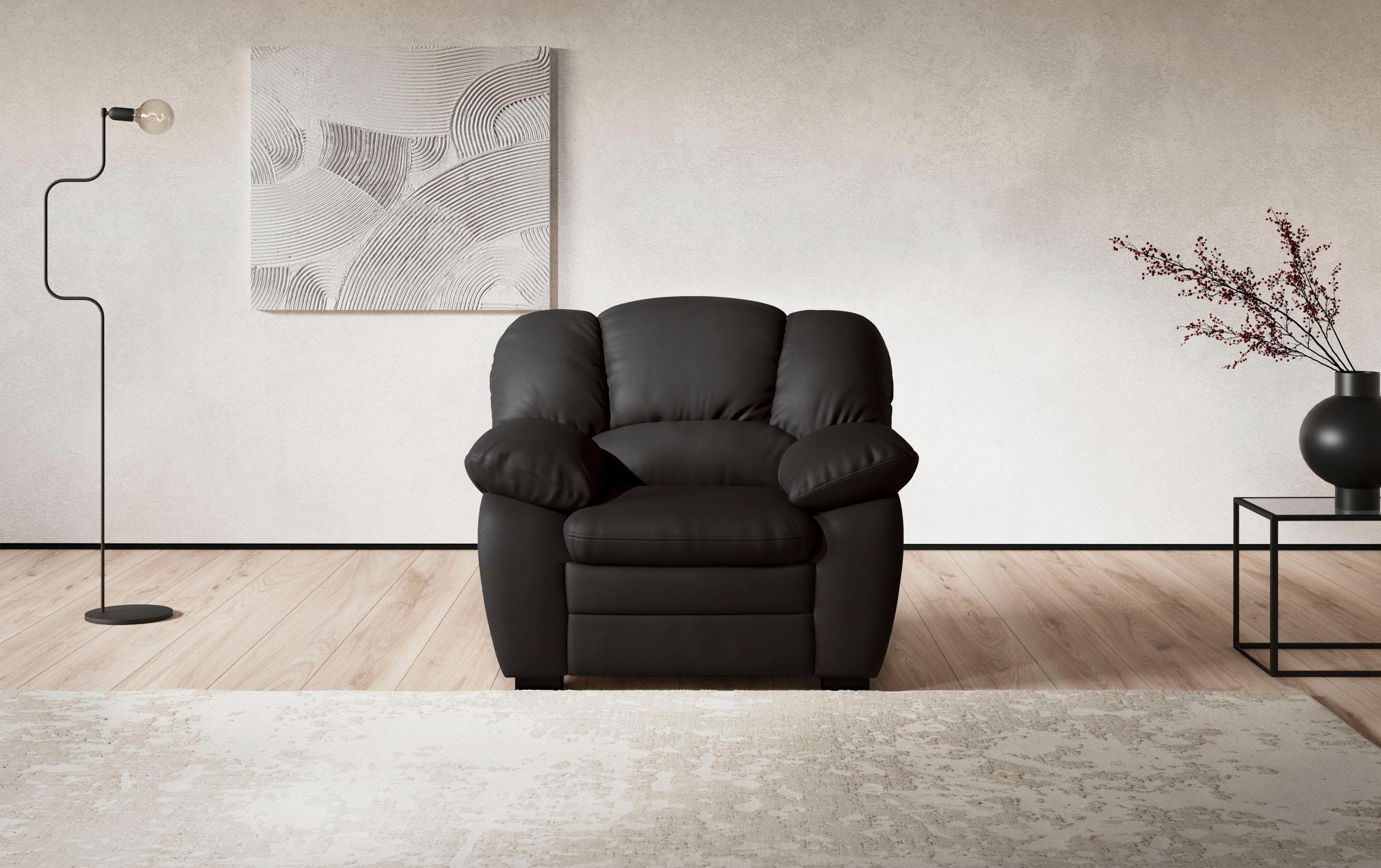 COTTA Sessel Casino Braun Kunstleder & Leder