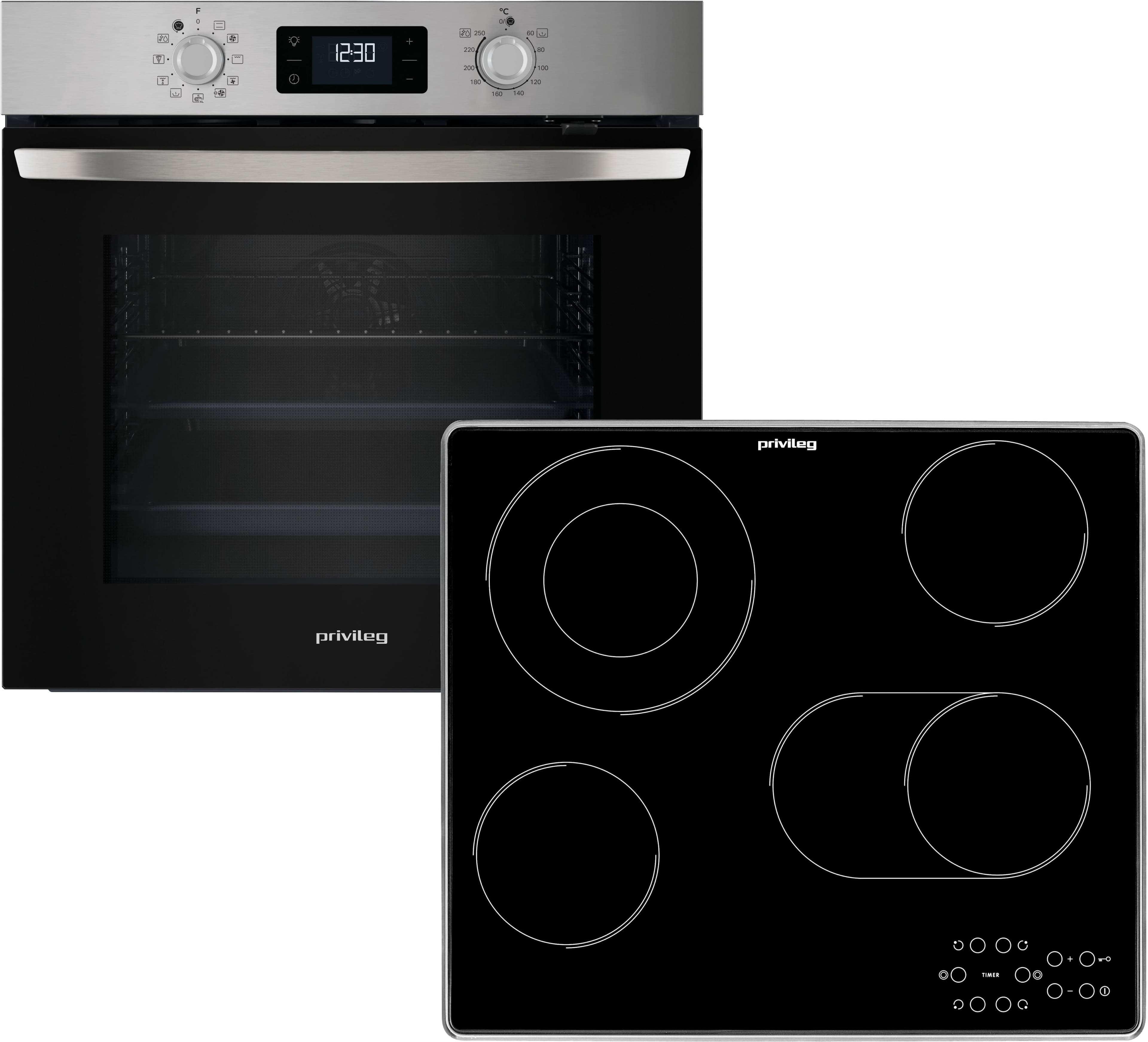 PRIVILEG Backofen-Set "BAKO Turn&Cook 310" ECO Heißluft Edelstahl