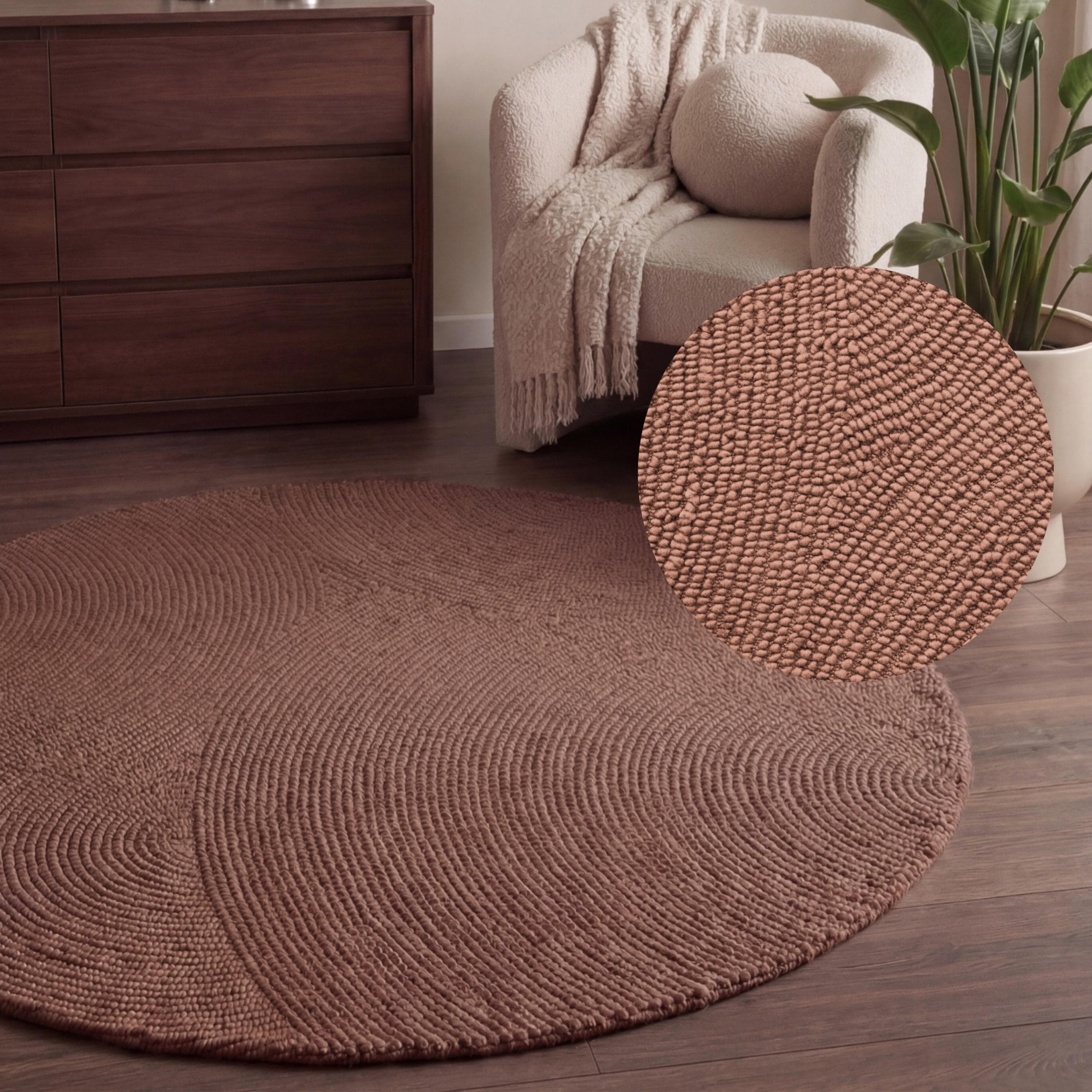 HANSE HOME Wollteppich Eleni Vintage Rosa Handgetuftet