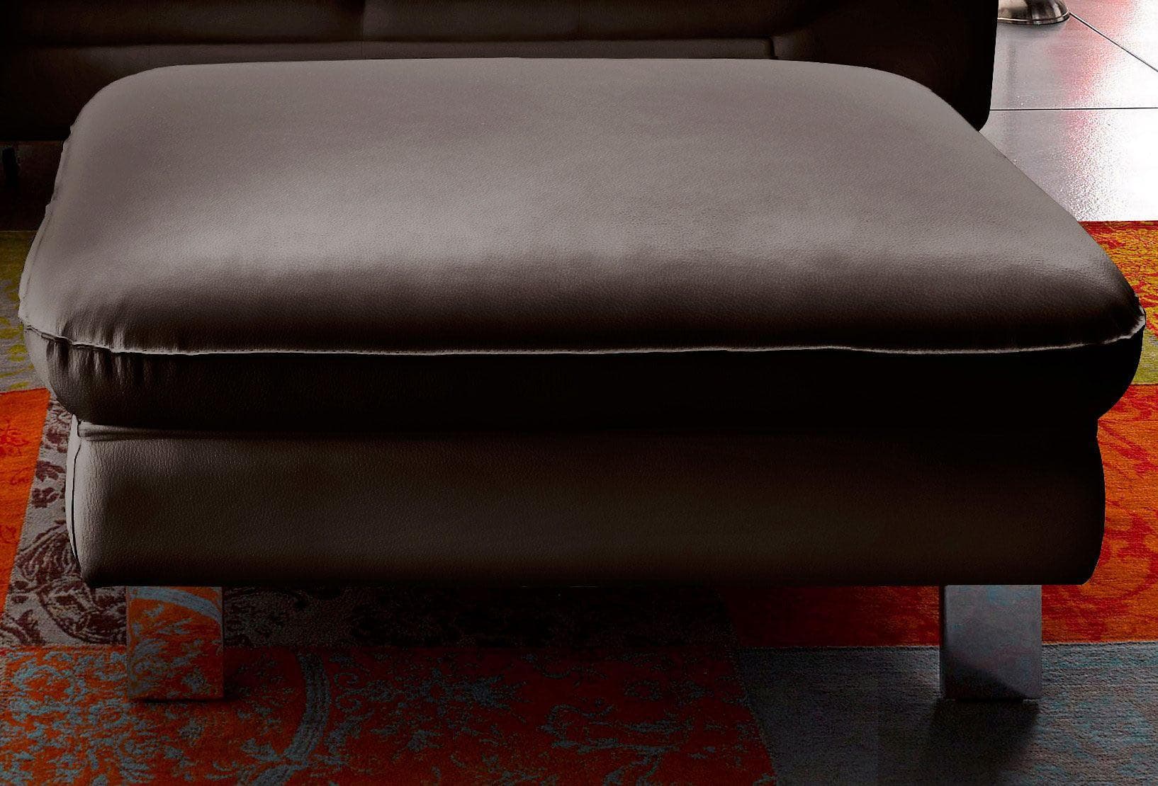 COTTA Hocker Driver Braun Luxus-Kunstleder Metallfüße