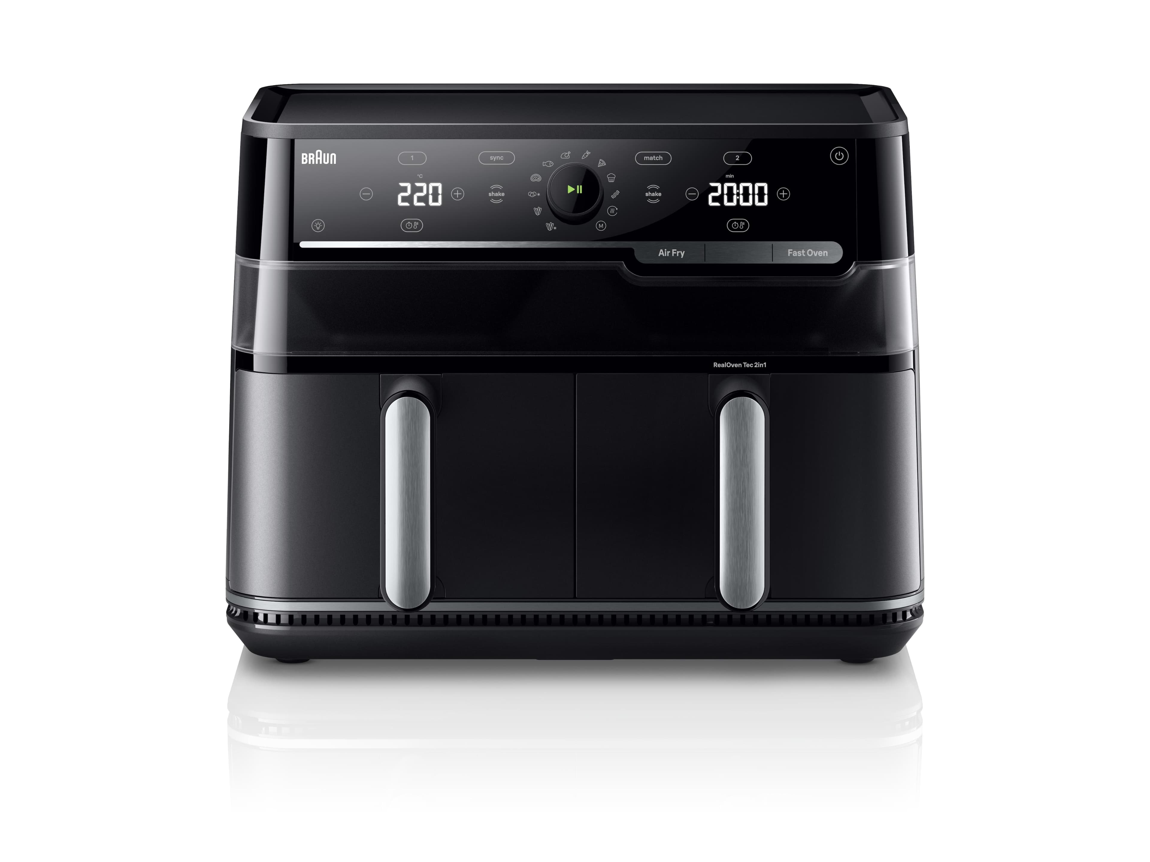 BRAUN Heißluftfritteuse TwinCook TD5053IBK Schwarz 10L Sync & Match