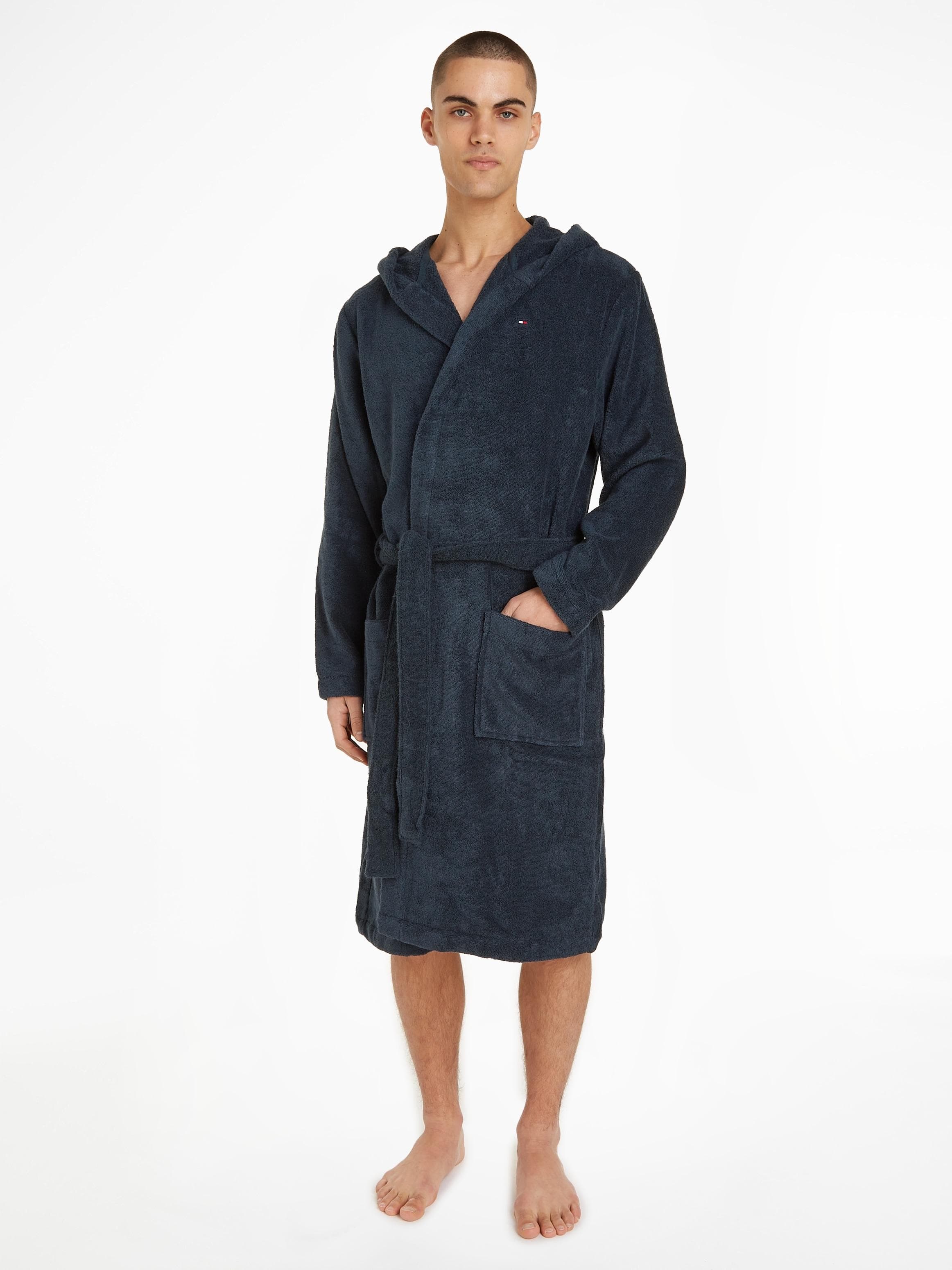 Tommy Hilfiger Bademantel L navy Baumwolle mit Taschen
