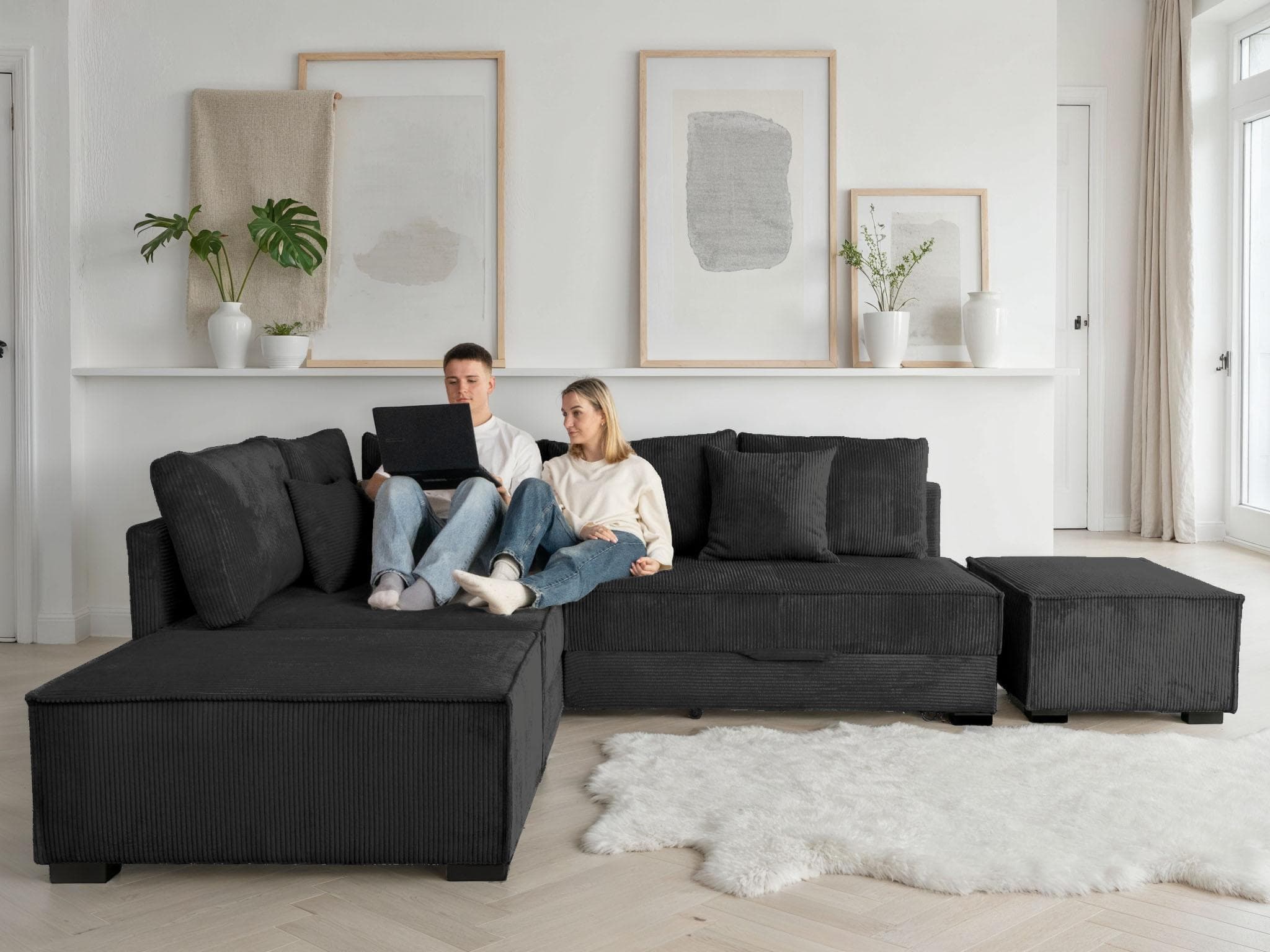 Ecksofa HOME AFFAIRE Anthrazit Boxspring-Polsterung
