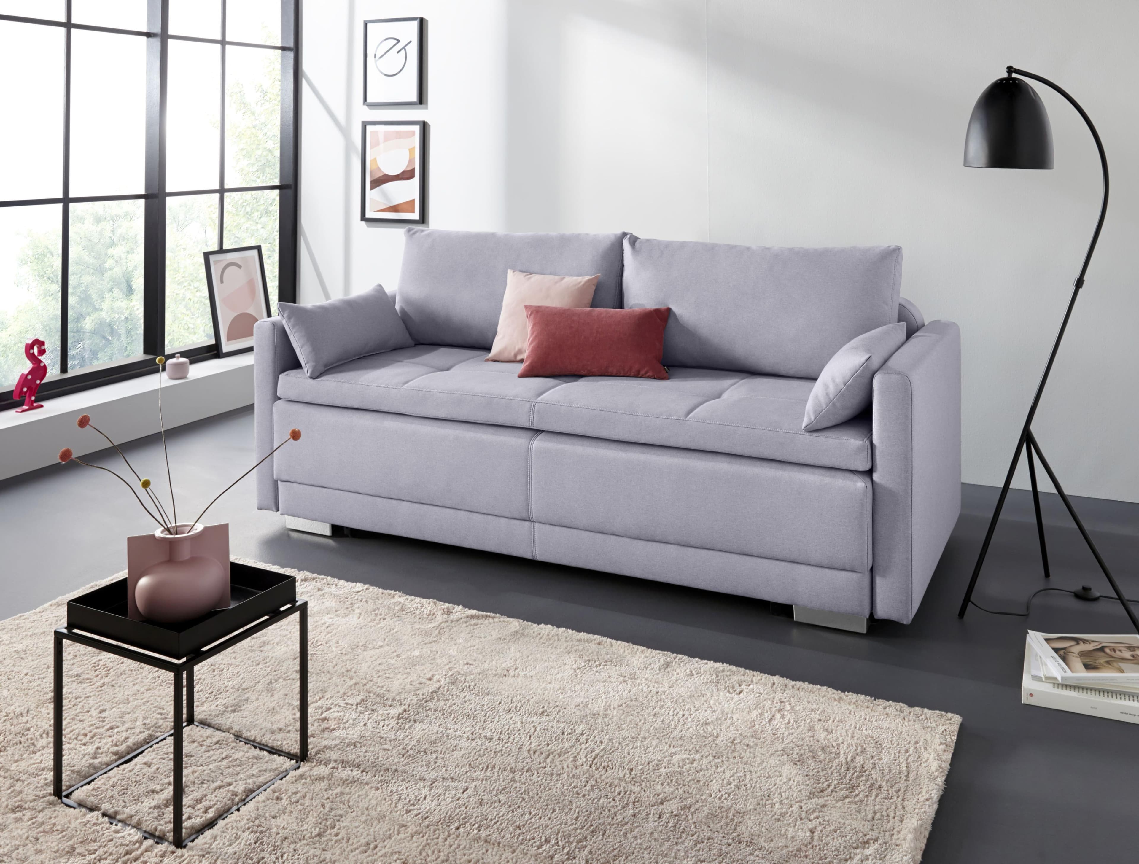 OTTO HOME Schlafsofa Berlin Grau Microfaser mit Boxspring