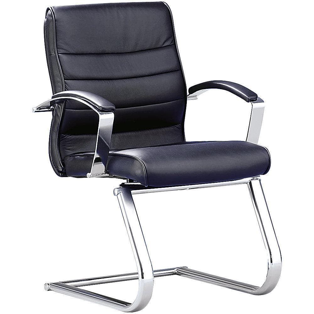 Topstar Besuchersessel Leder Schwarz mit Lederarmlehnen