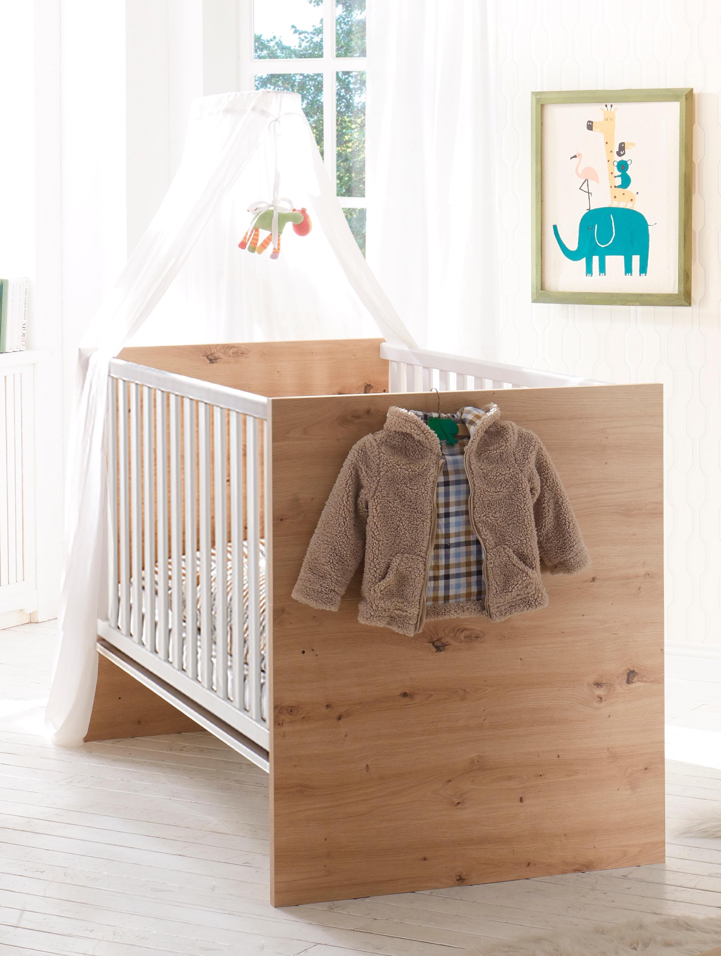 Babybett Cindy aus Holzwerkstoff und Massivholz