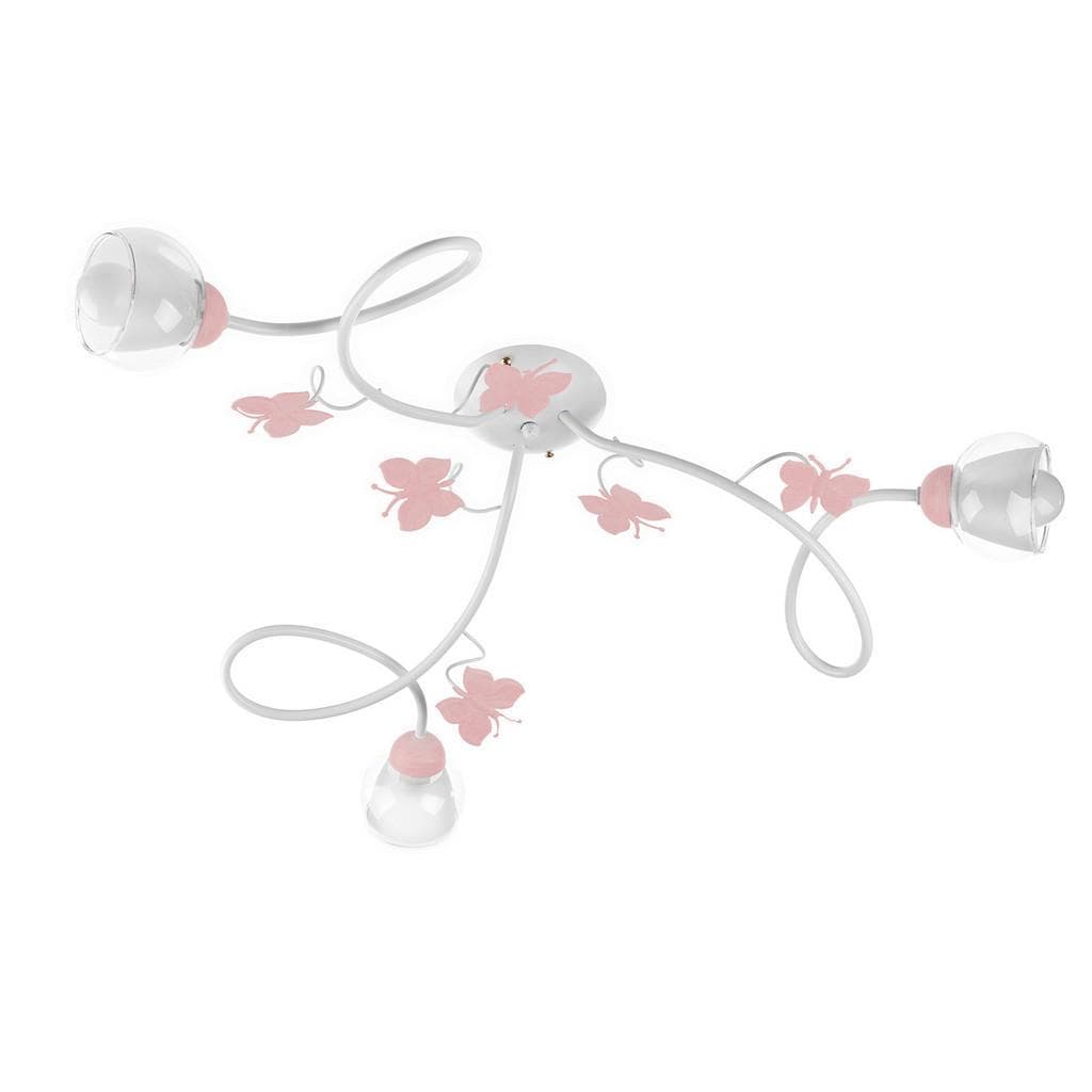 Kinderdeckenleuchte Butterfly Weiß/Pink 6 Watt