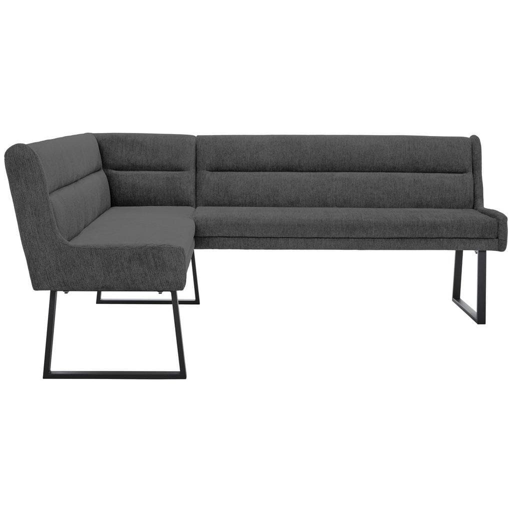 Novel Eckbank L-Form 4-Sitzer Schwarz Dunkelgrau Metall Textil