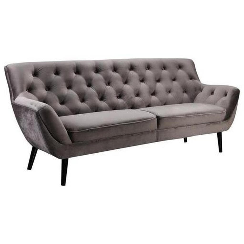 Stylife Chesterfield Sofa Grau Schwarz Samt