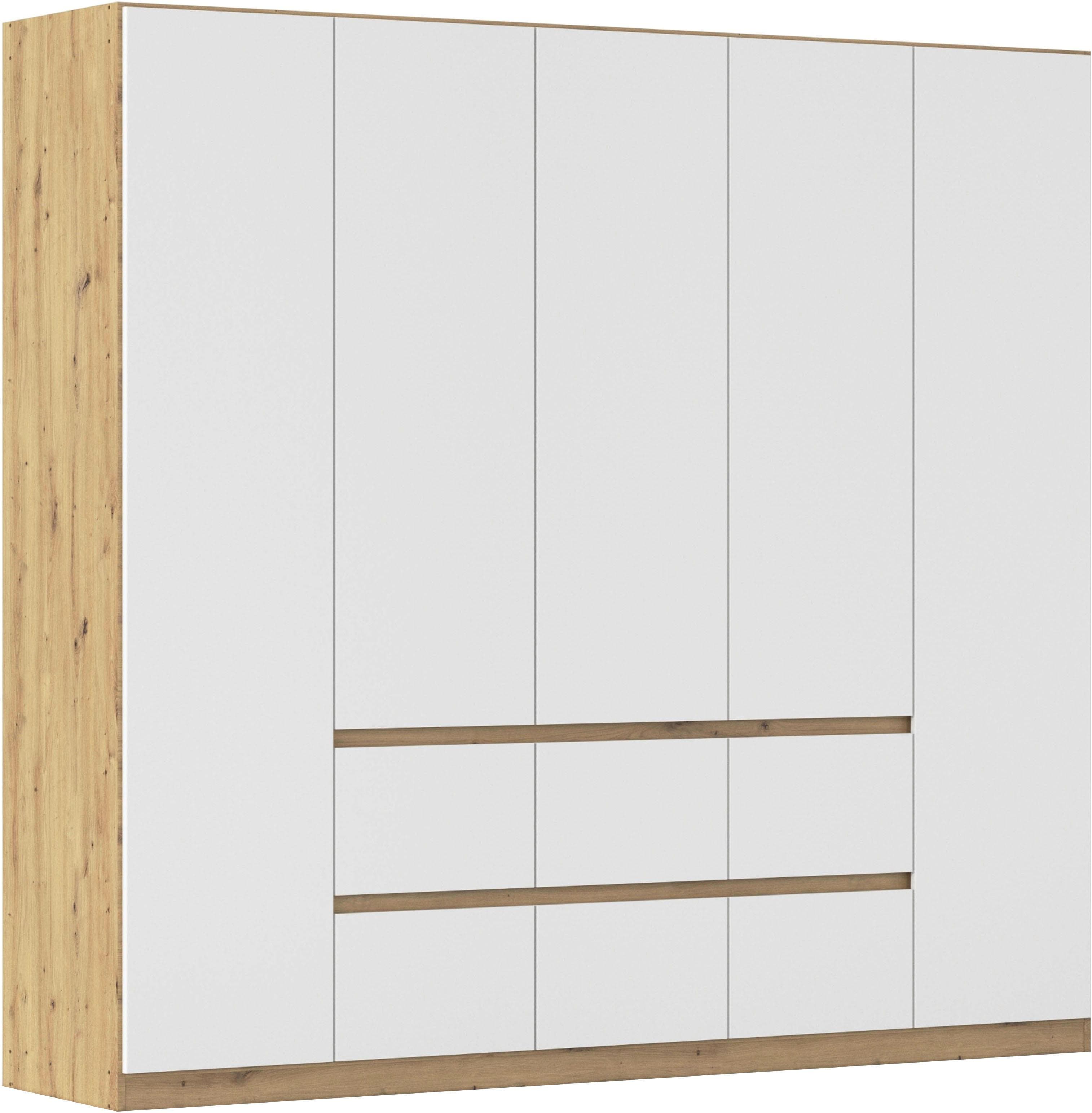 Rauch Mainz Drehtürenschrank Eiche Artisan/Alpinweiß Push-to-Open