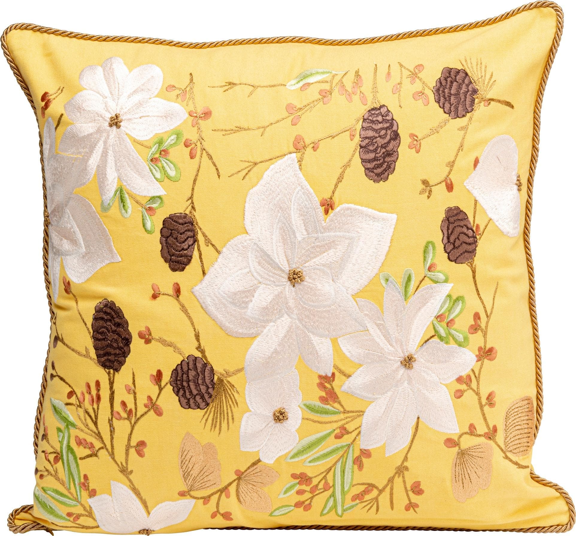 KARE DESIGN Arbusti Dekokissen Gelb Gemustert 50x50 cm