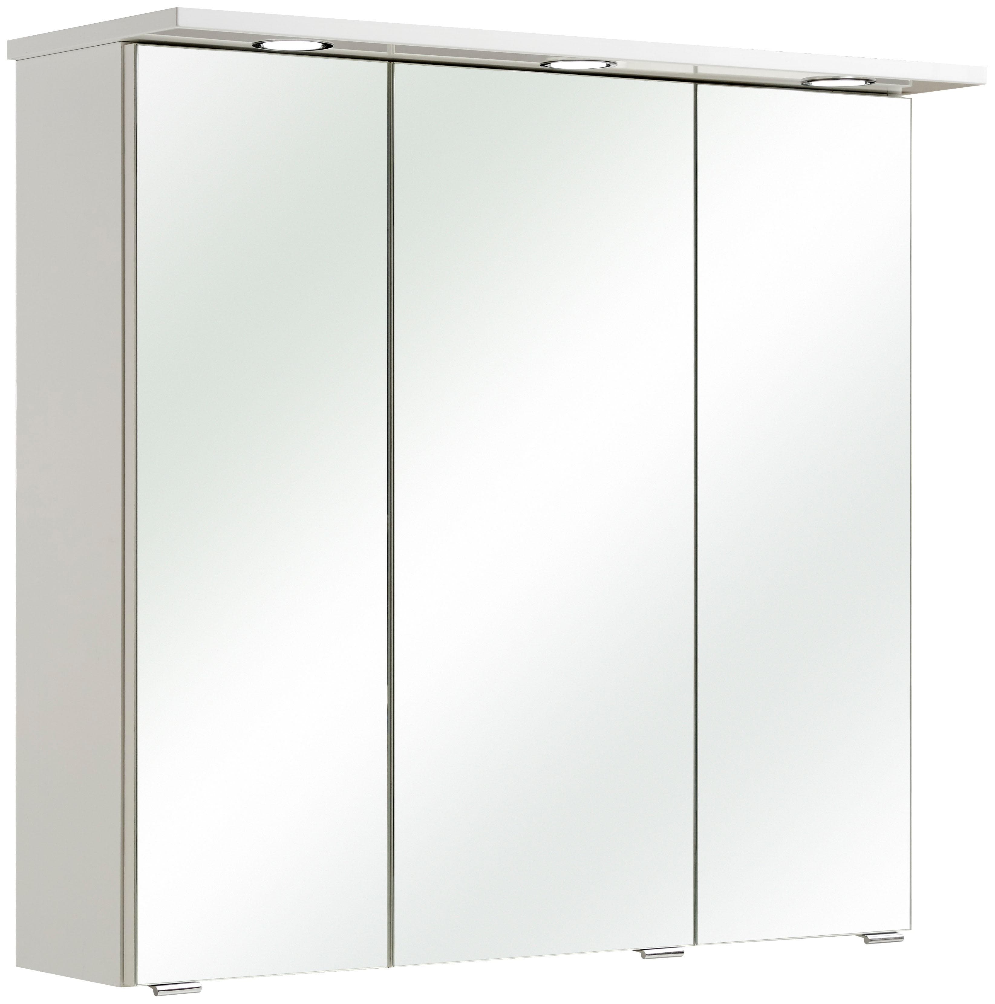 Spiegelschrank SAPHIR mit 3 LED-Leuchten Weiß Hochglanz