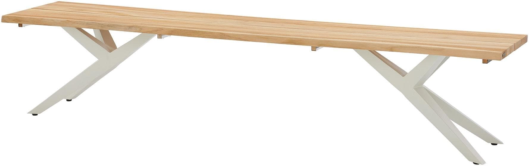 MUSTERRING Freilicht Bänke Sitzbank Teak Ivory 240cm