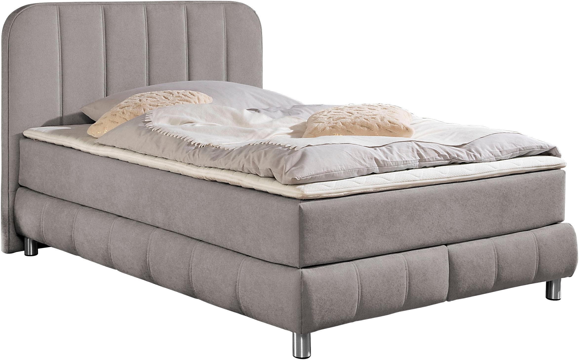 Home Affaire Boxbett grau mit Federkernmatratze und Topper