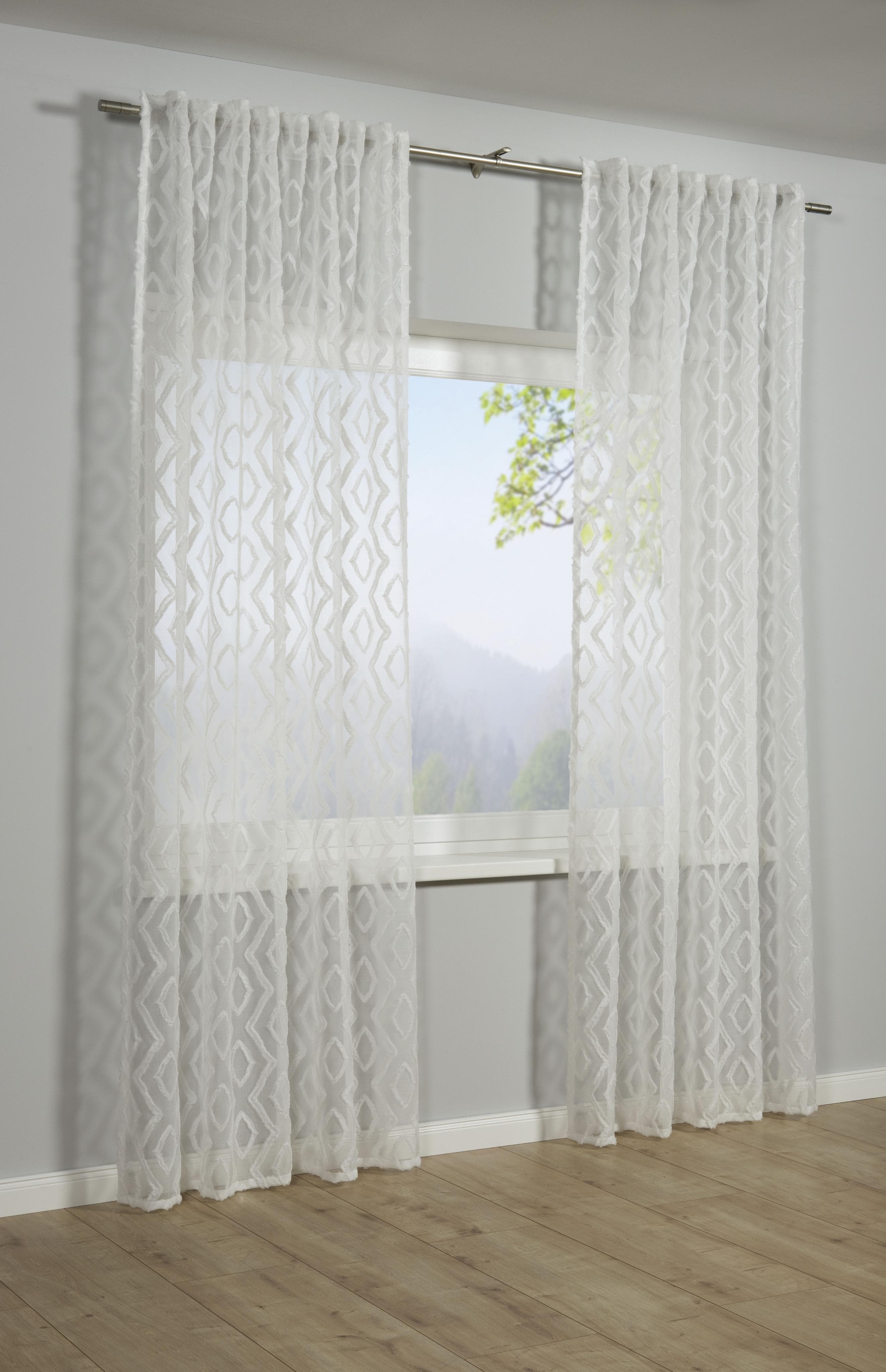 Gardine SEHLBACH "Schal Scherli" Gr. 1, weiß, Polyester