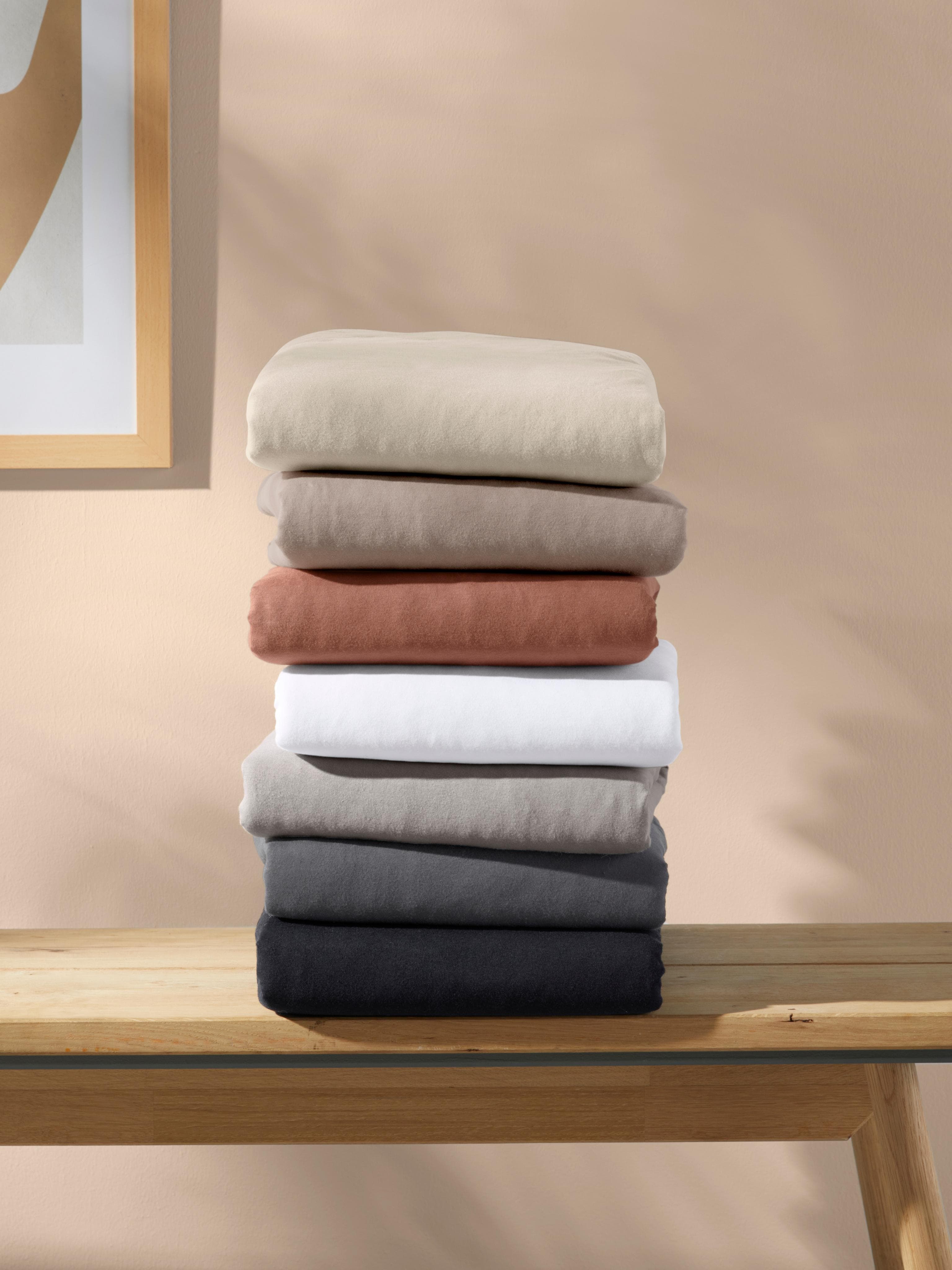 LeGer Home Spannbettlaken Anisa Hellgrau Jersey Baumwolle
