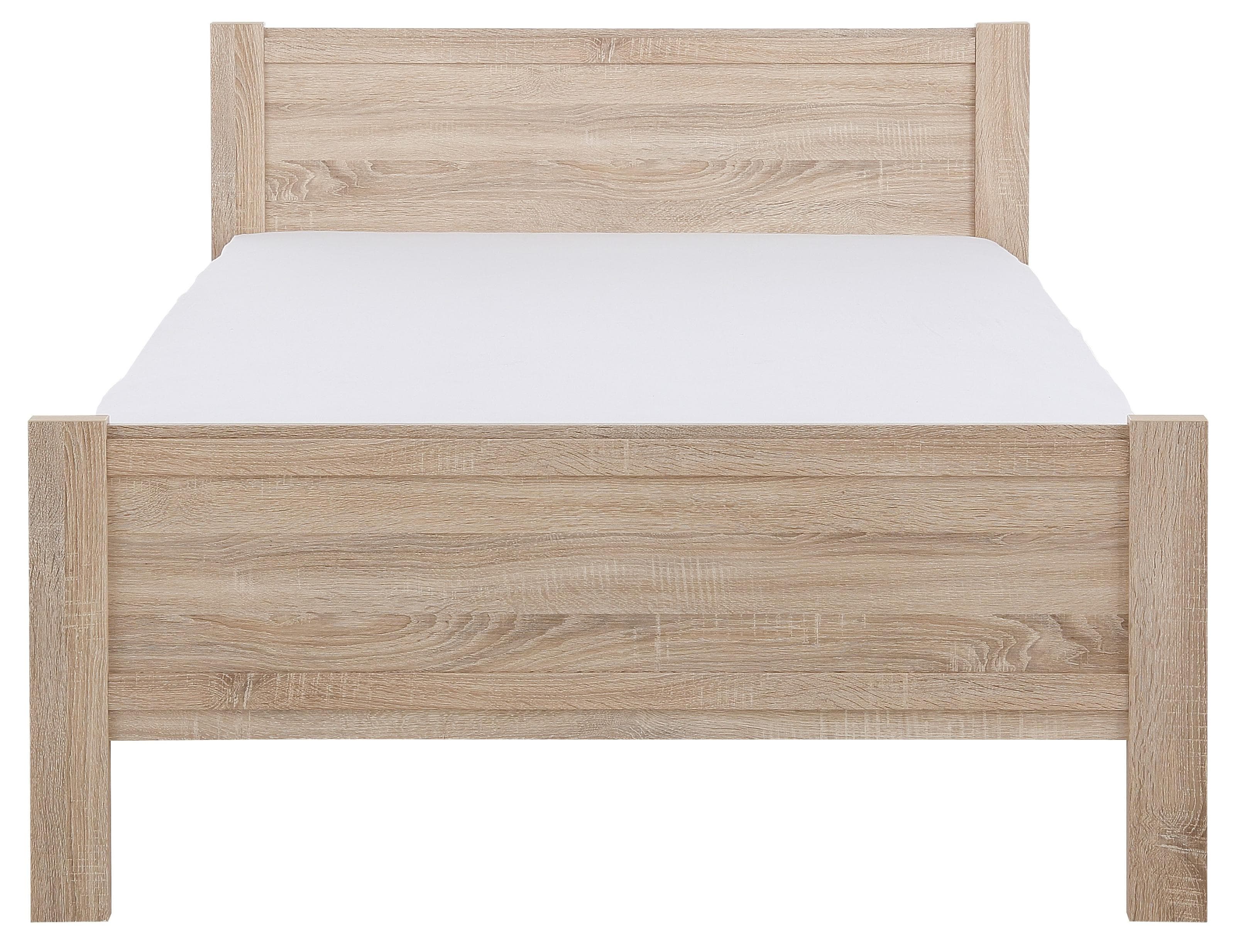 Bett PRIESS Husum Rahmenbett Braun Holzwerkstoff 130x208cm