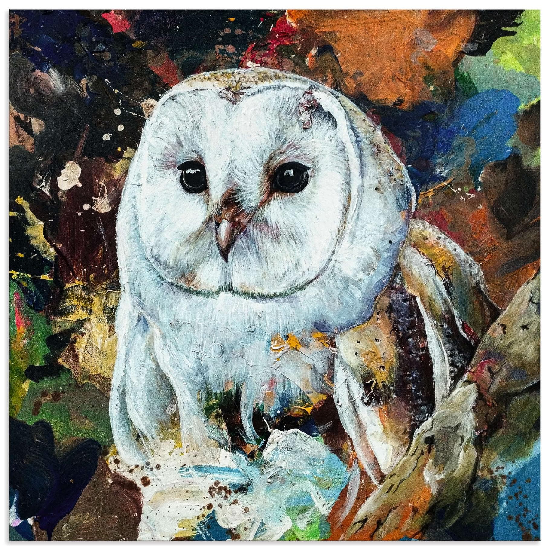 ARTLAND Wandbild Seraphina Alu Dibond Eulen Motiv 40x40 cm