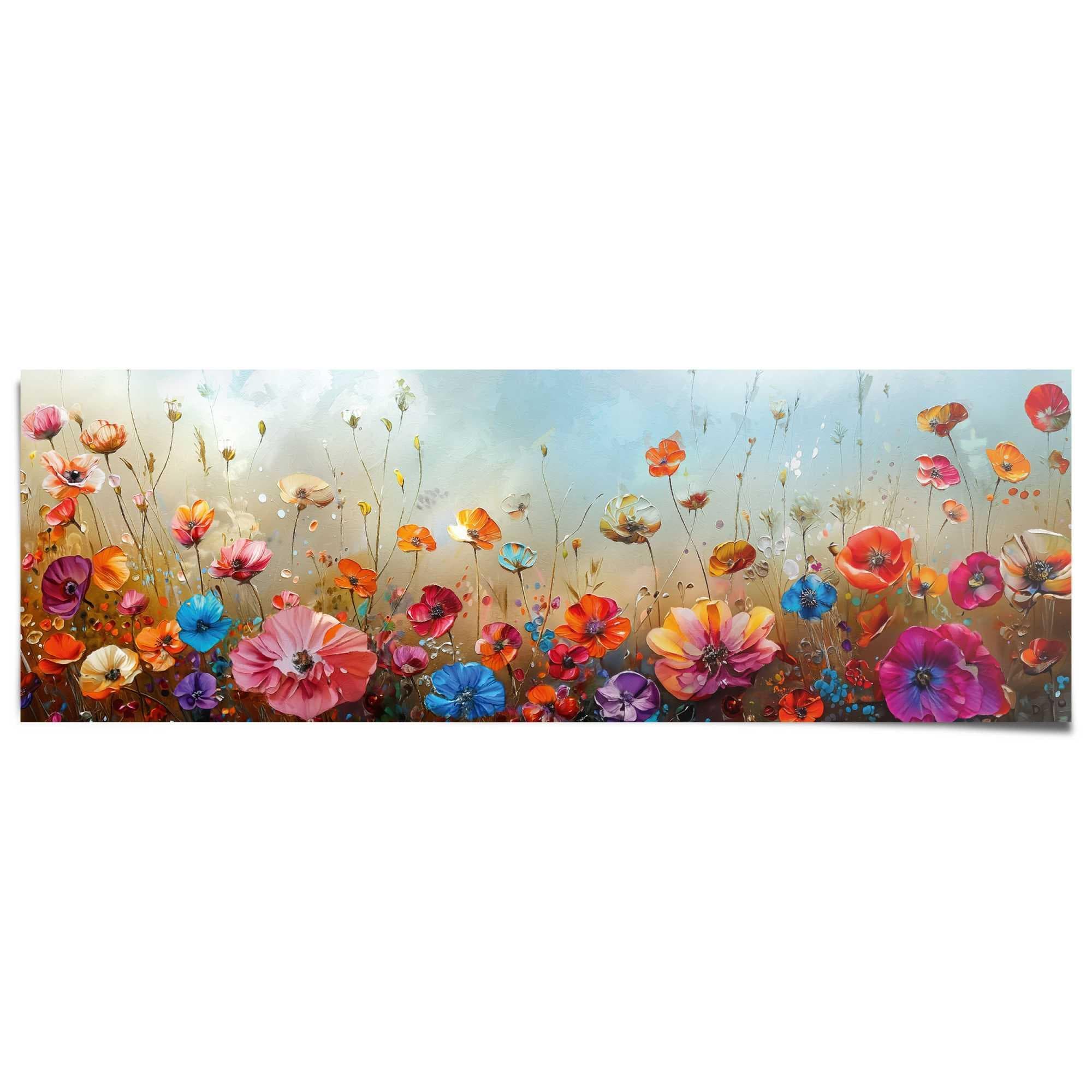 Poster REINDERS Blumenfeld Mehrfarbig