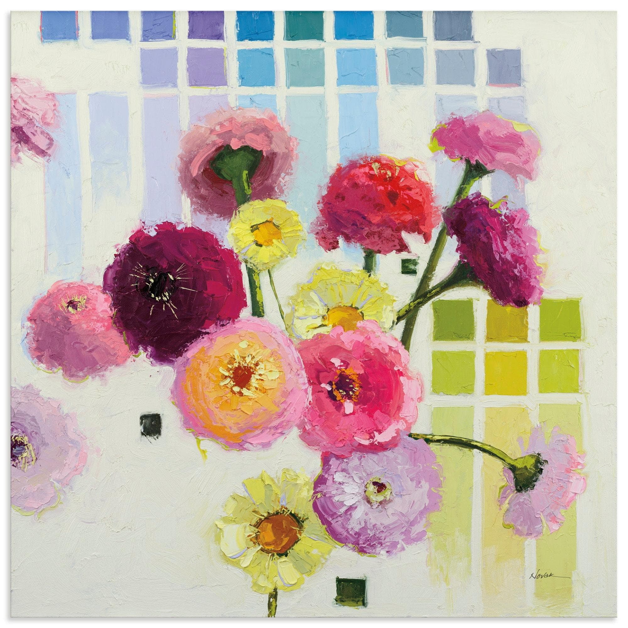 ARTLAND Wandbild Color Chart II Alu Dibond Blumenbild Bunt