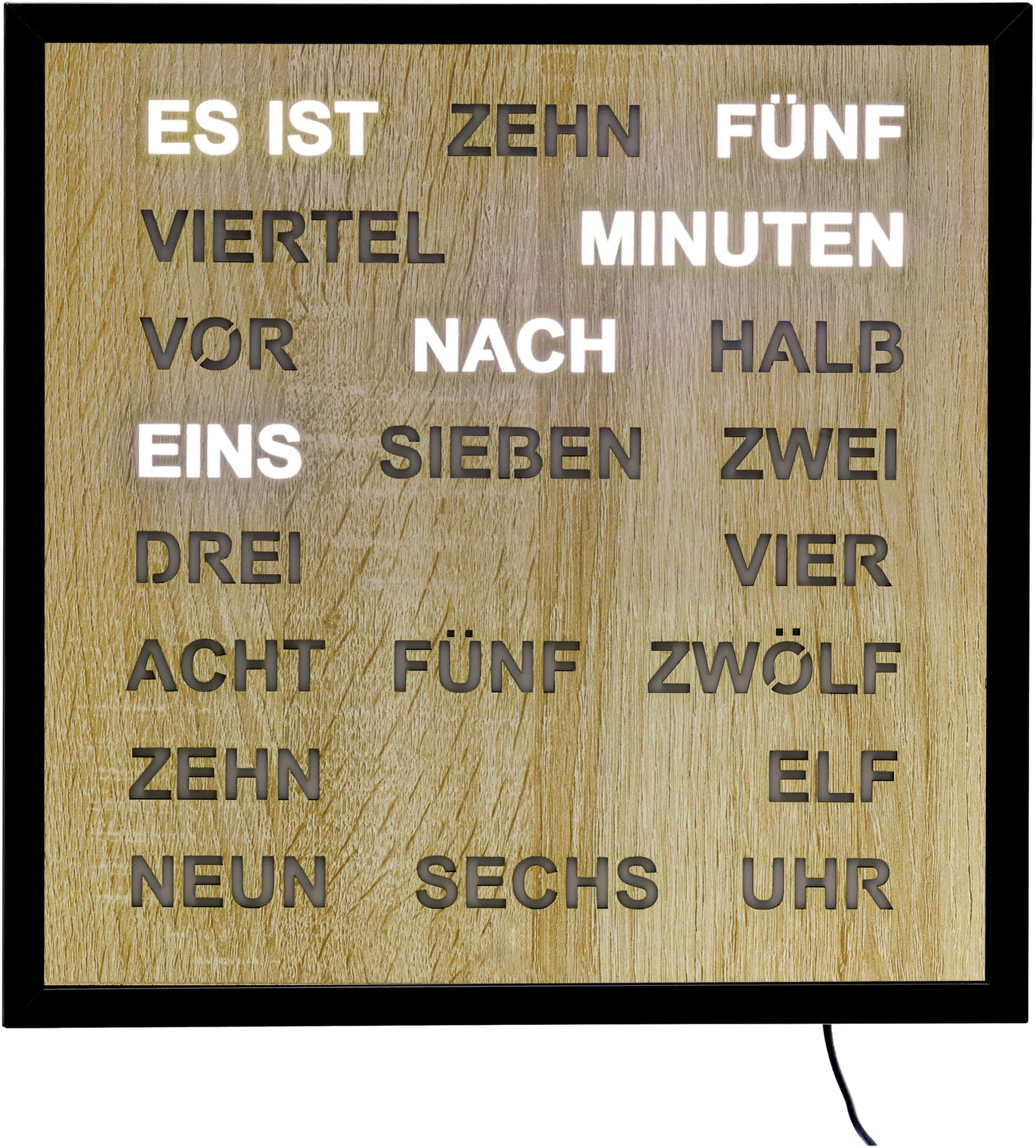 AMS Wanduhr Schwarz Digital Quarzuhr Aluminium
