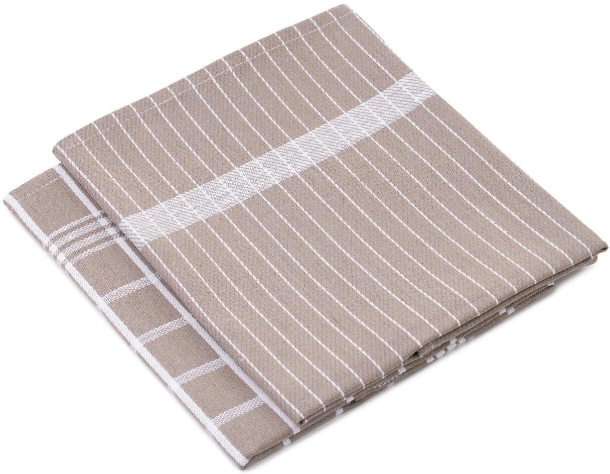 GÖZZE Geschirrtuch 4er Pack Taupe 50x70cm Baumwolle Polyester