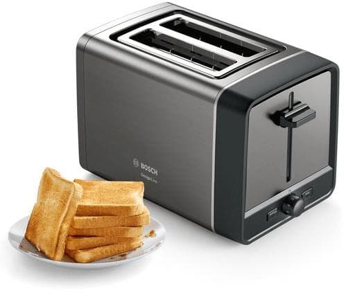 Bosch Toaster DesignLine Grau mit Brötchenaufsatz