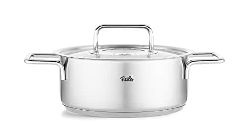Fissler Bratentopf Pure Silber Metall 3,9 L Made in Germany Breiter Schüttrand