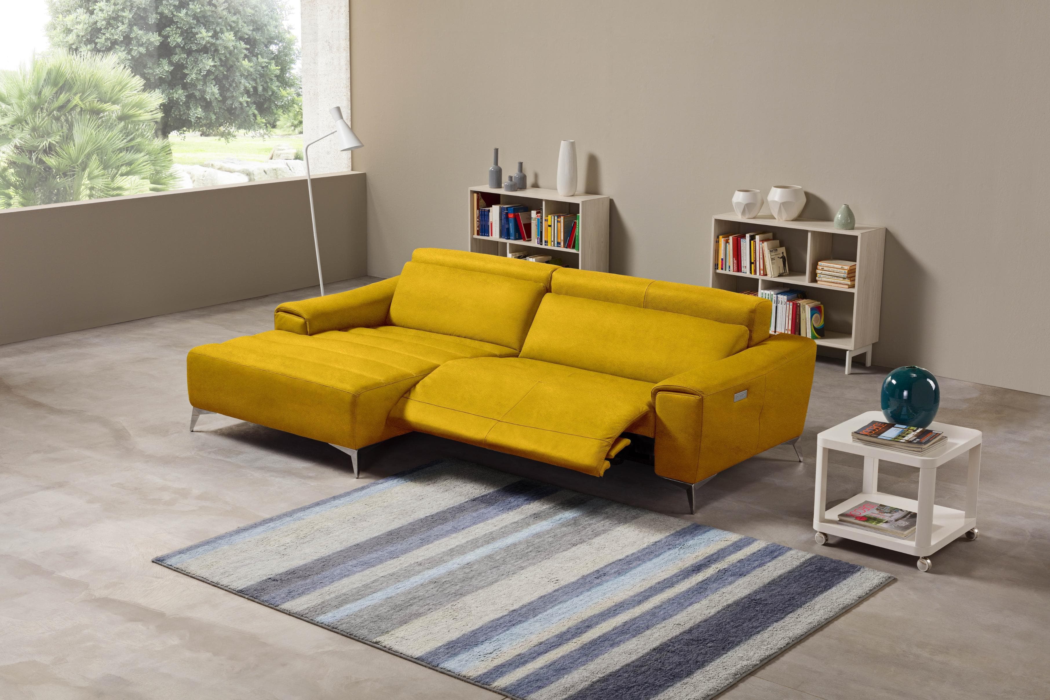 Egoitaliano Ecksofa Suzette Designsofa Gelb Luxus-Microfaser