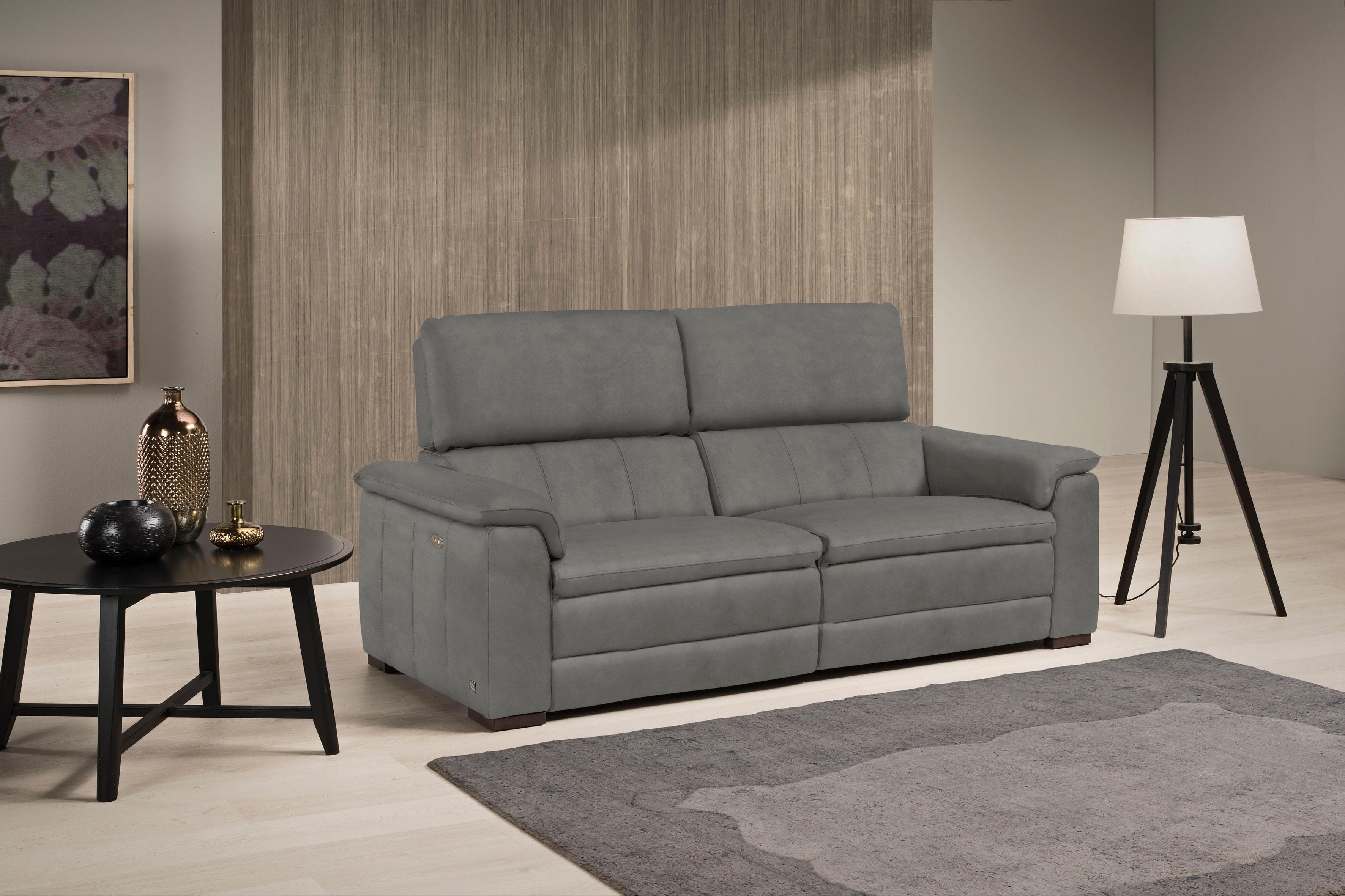 EGOITALIANO Capucine 2,5-Sitzer Sofa Grau Elektrische Relaxfunktion