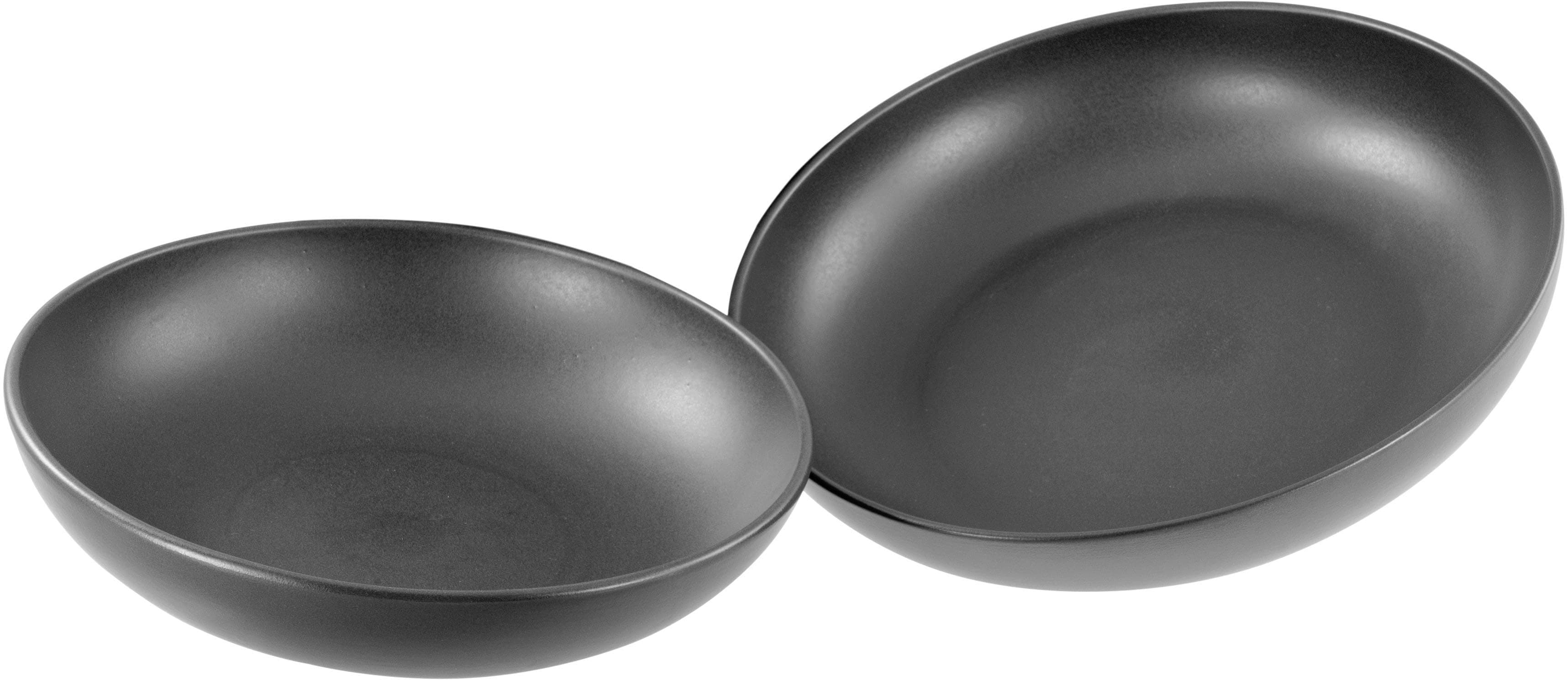 Creatable Servierschale Uno Schwarz Steinzeug 2-tlg.