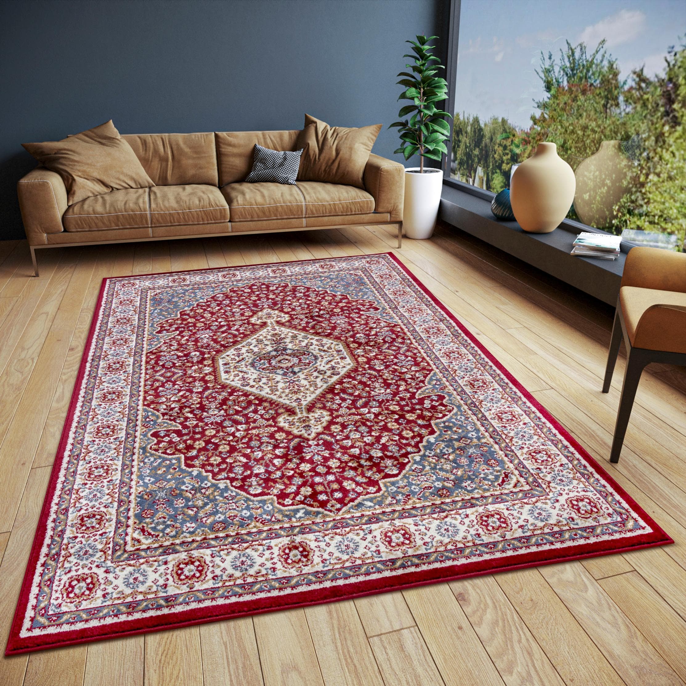 HANSE HOME Teppich Mochi Orientalisch Rot Kurzflor