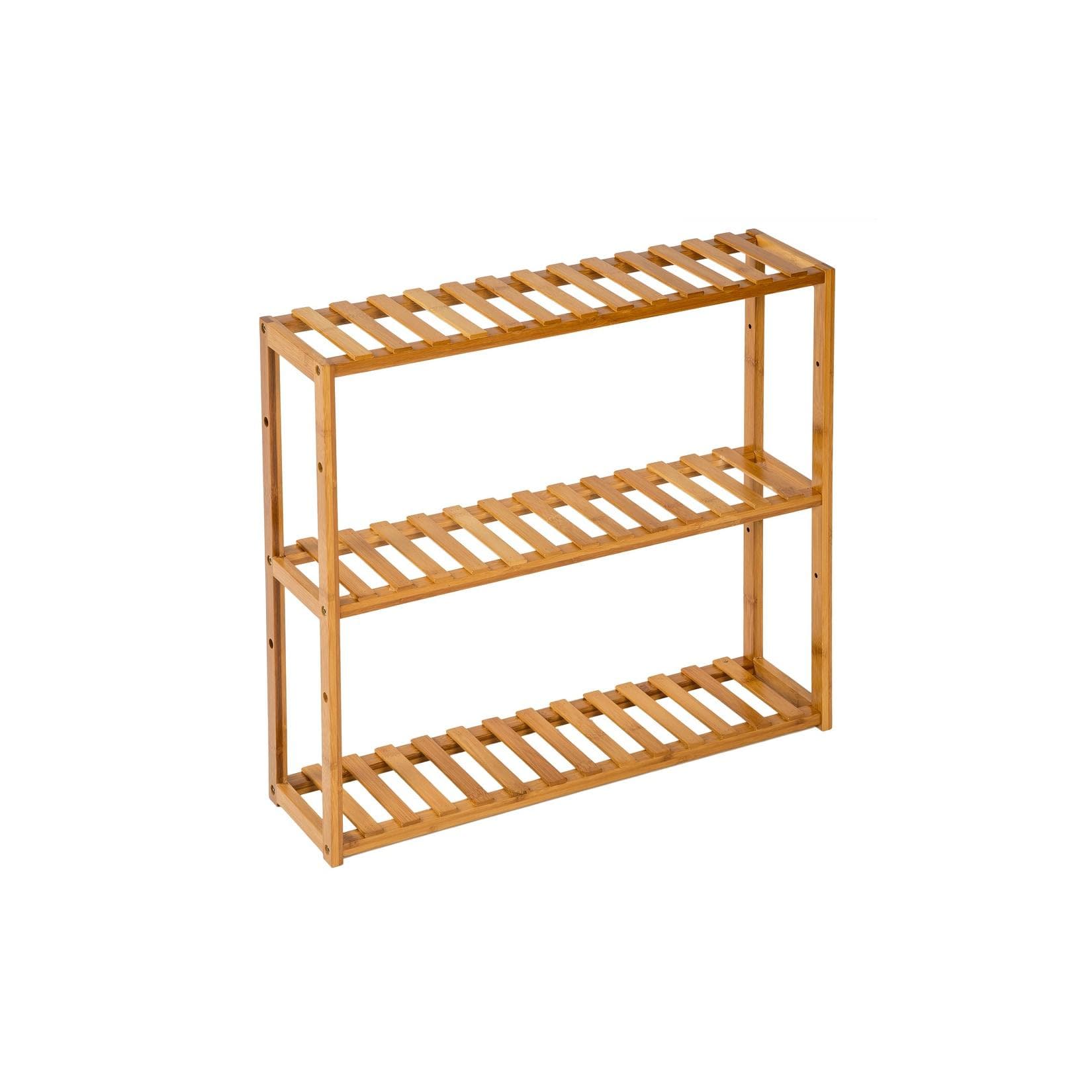 TecTake Bambus Badregal 3 Böden Modern Lackiert