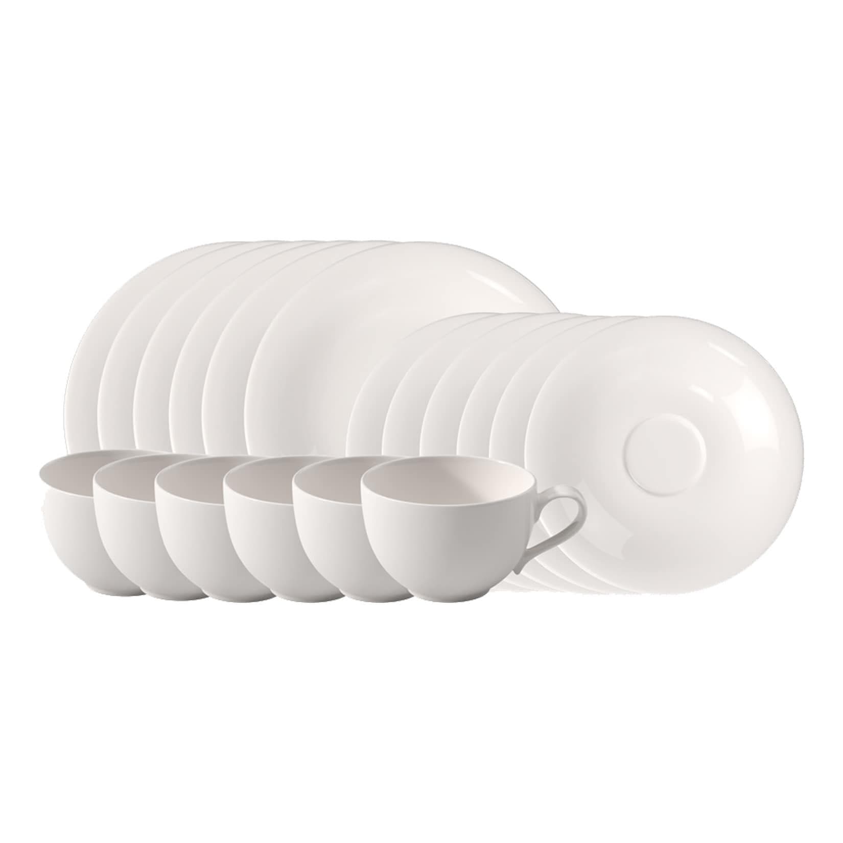 Villeroy & Boch Kaffeeservice Essential 18er Set Weiß
